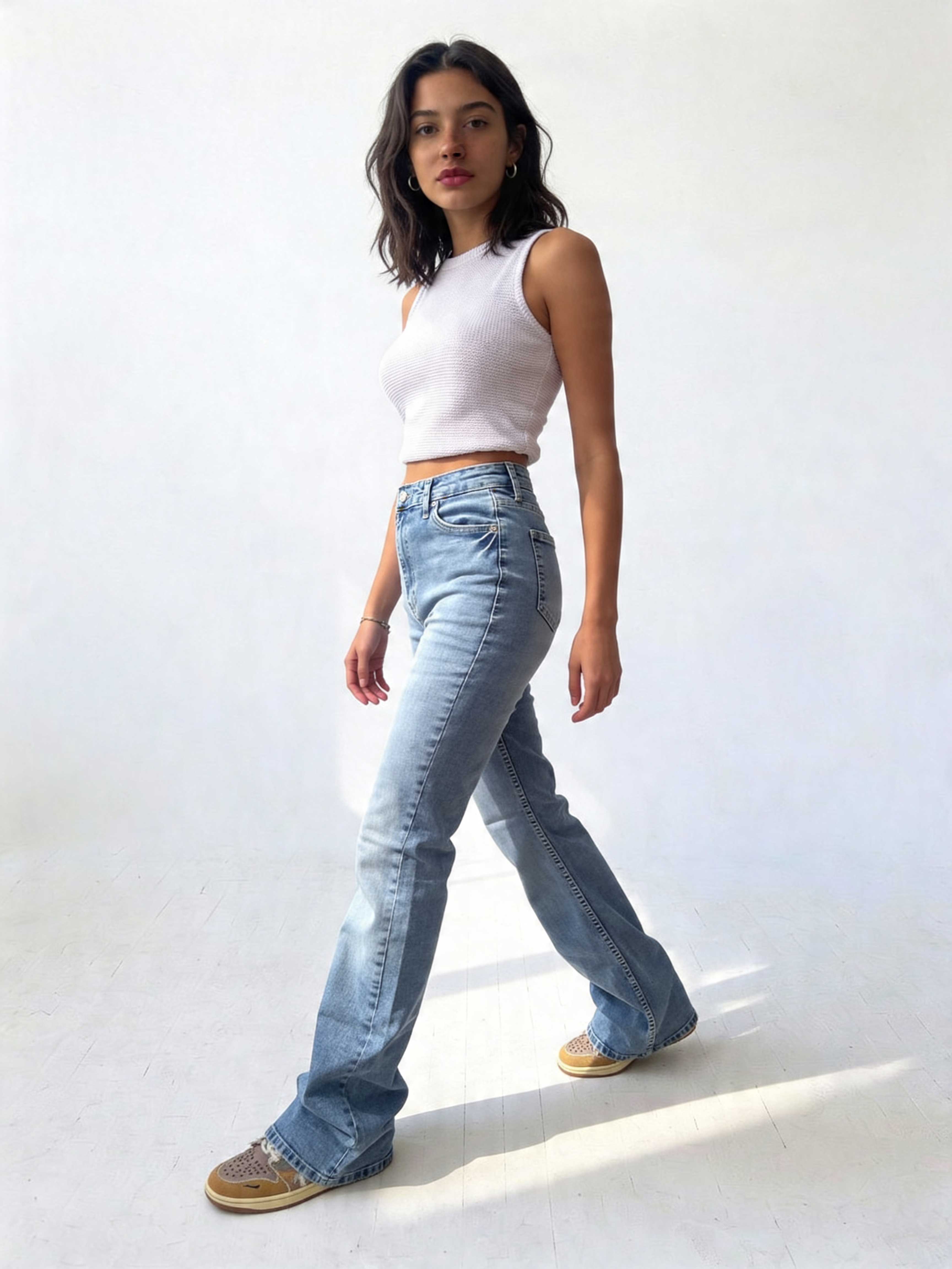 Flare – High-Waist Coastal Washed Blue Jeans Flare CIZARO - Cizaro Jeans