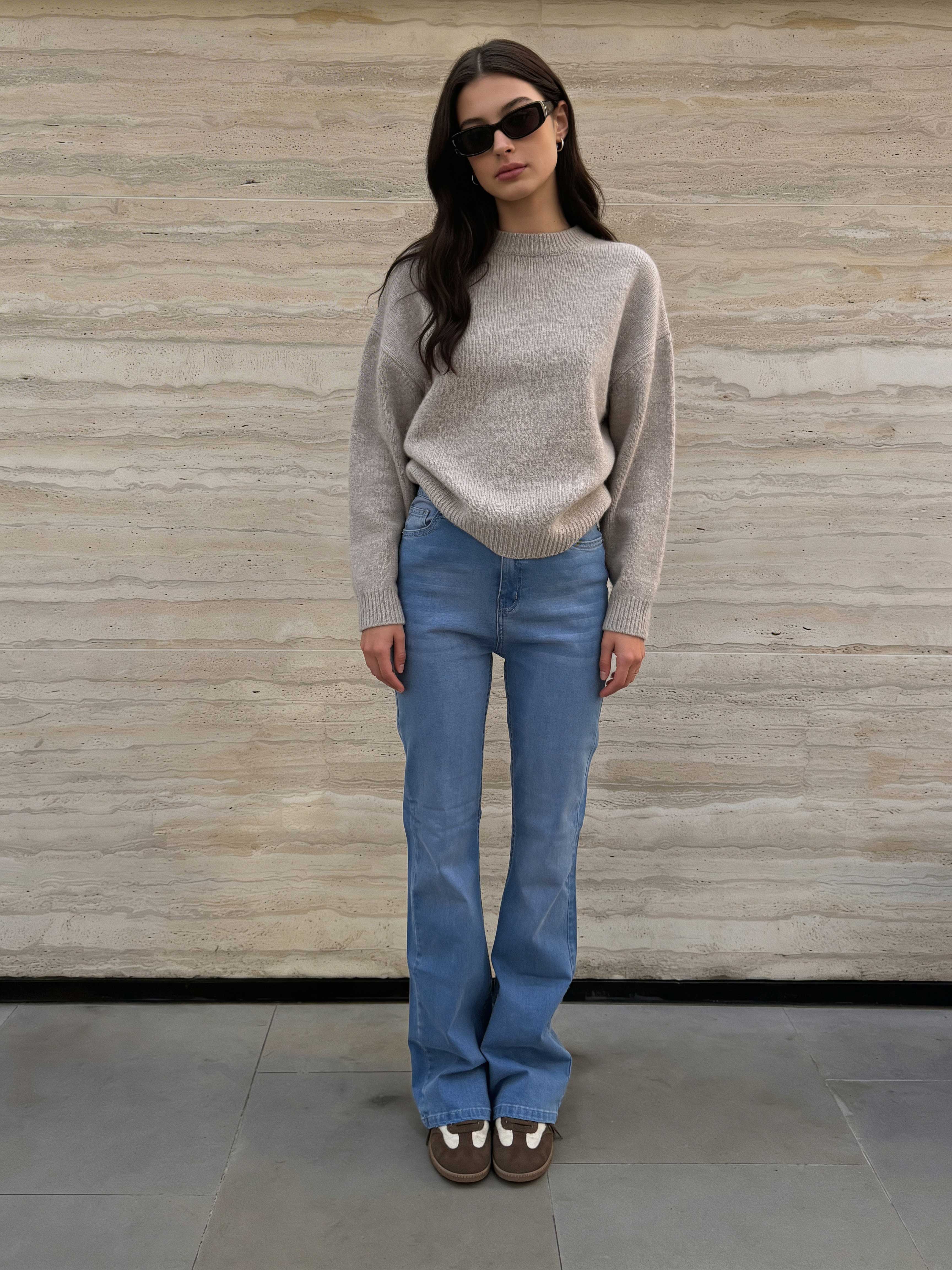 Flare – High-Waist Light Blue Jeans Flare CIZARO - Cizaro Jeans