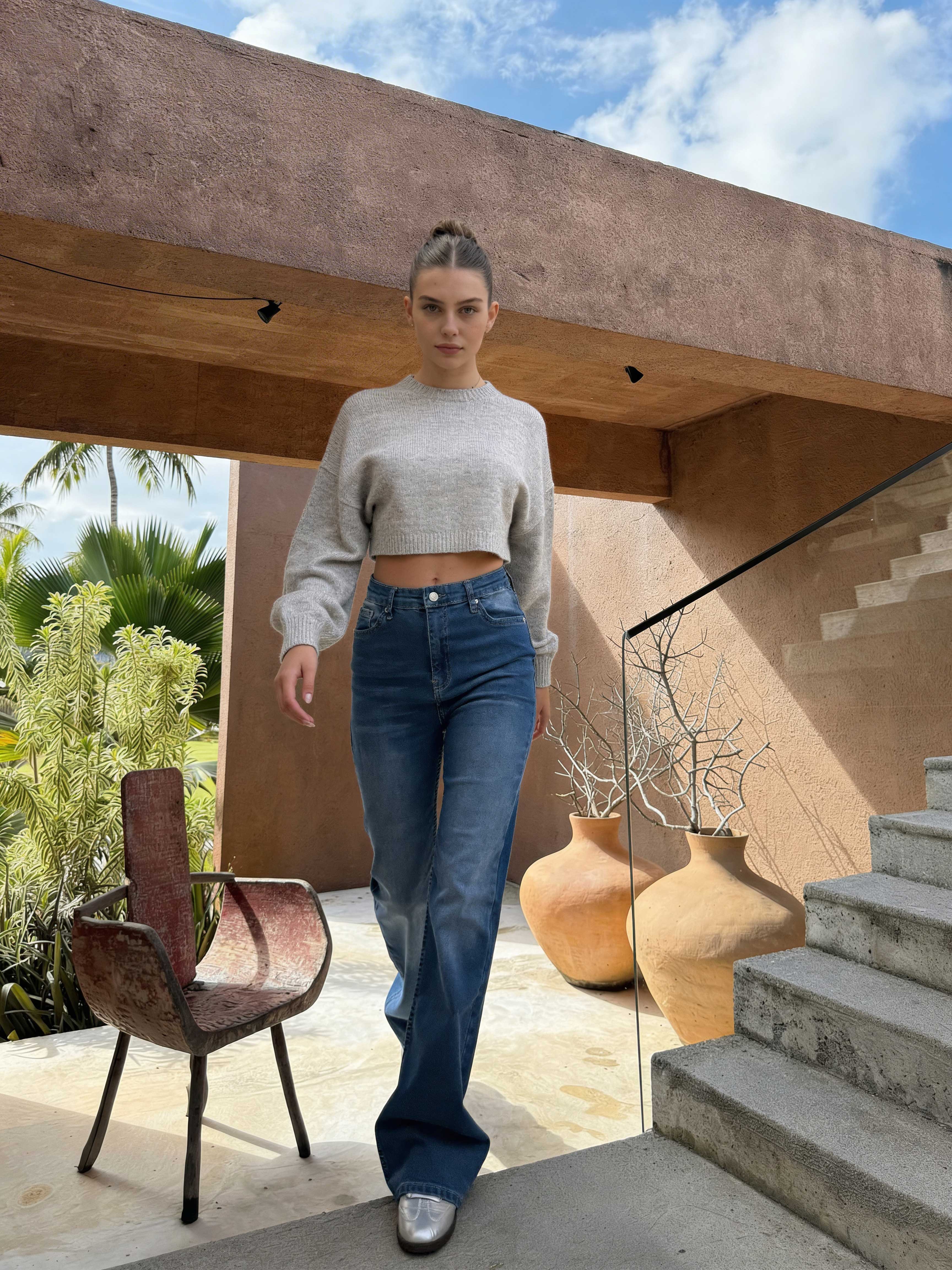 Flare – High-Waist Mid Blue Jeans