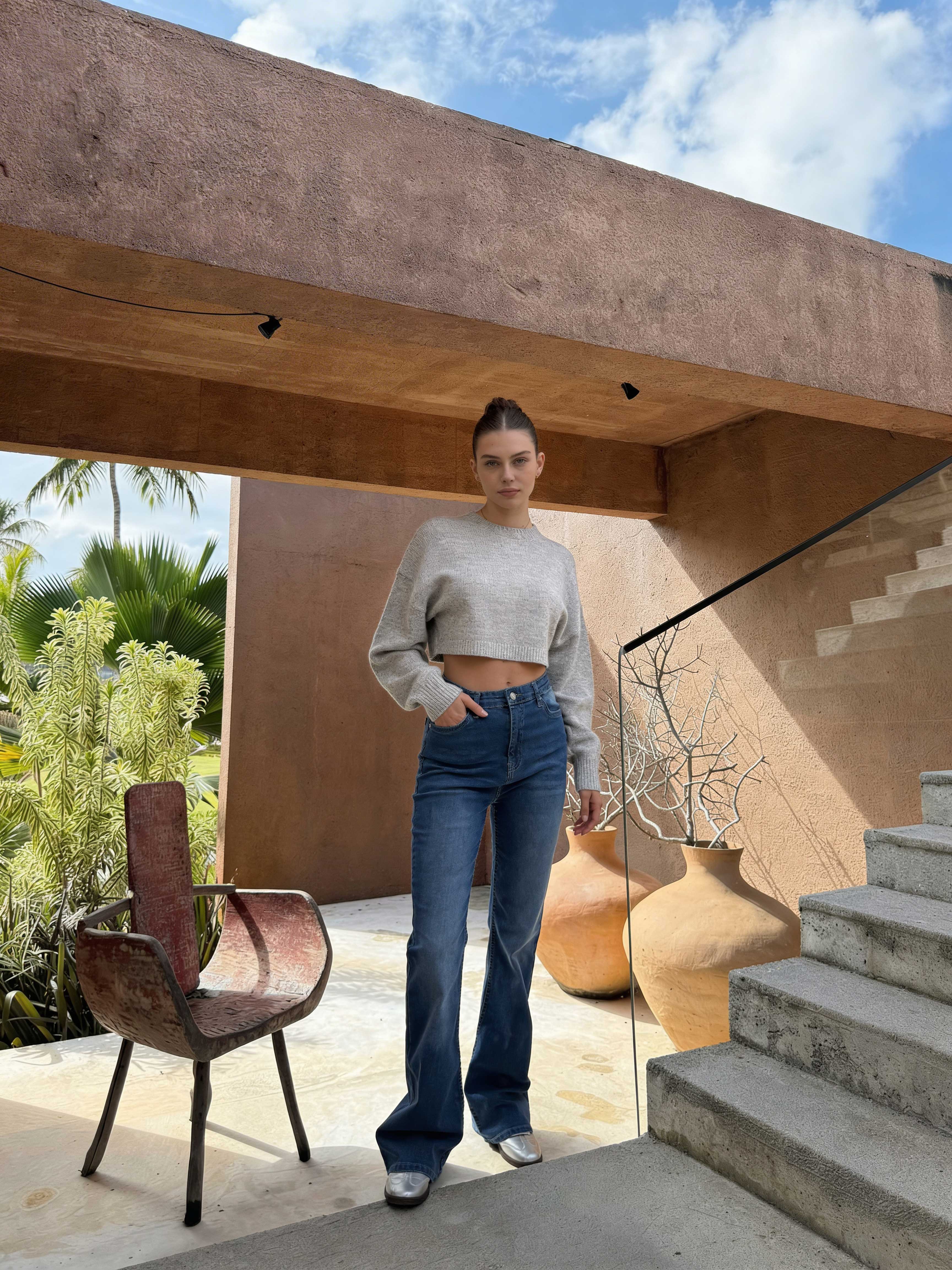 Flare – High-Waist Mid Blue Jeans