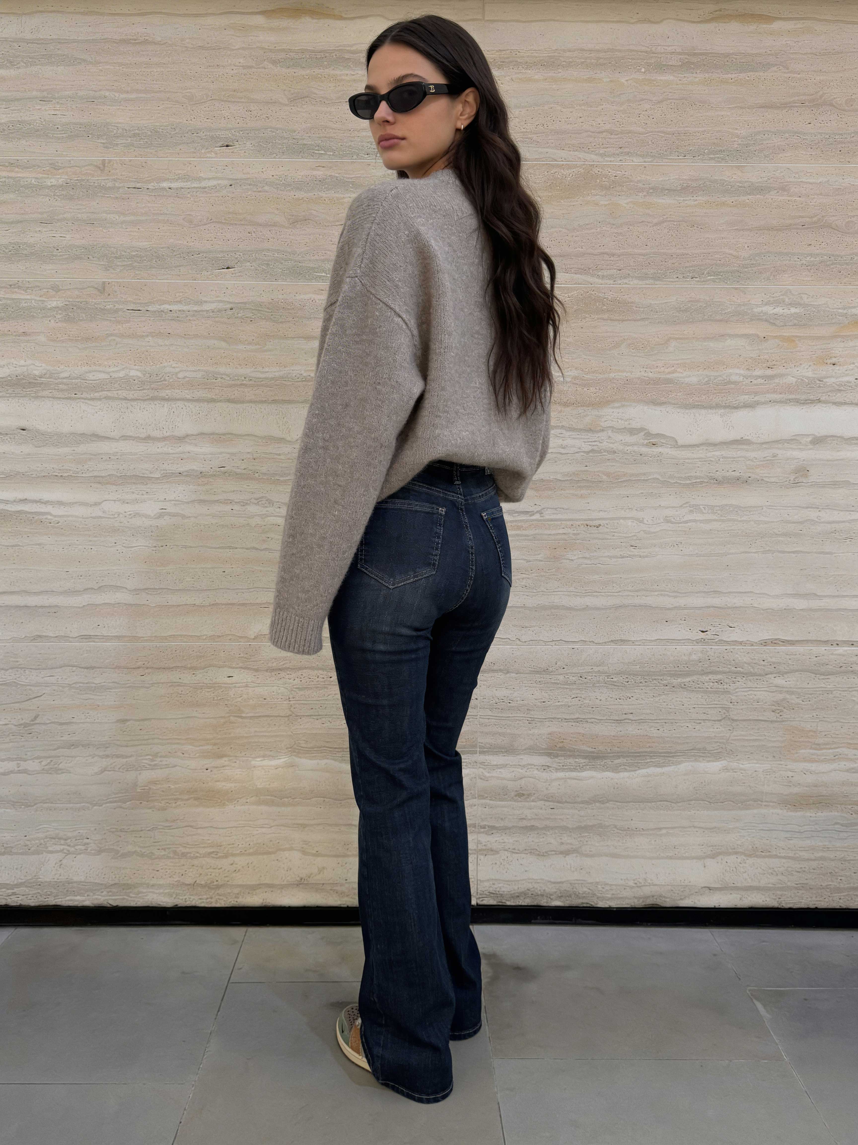 Flare High waist Deep vintage blue jeans Flare CIZARO - Cizaro Jeans