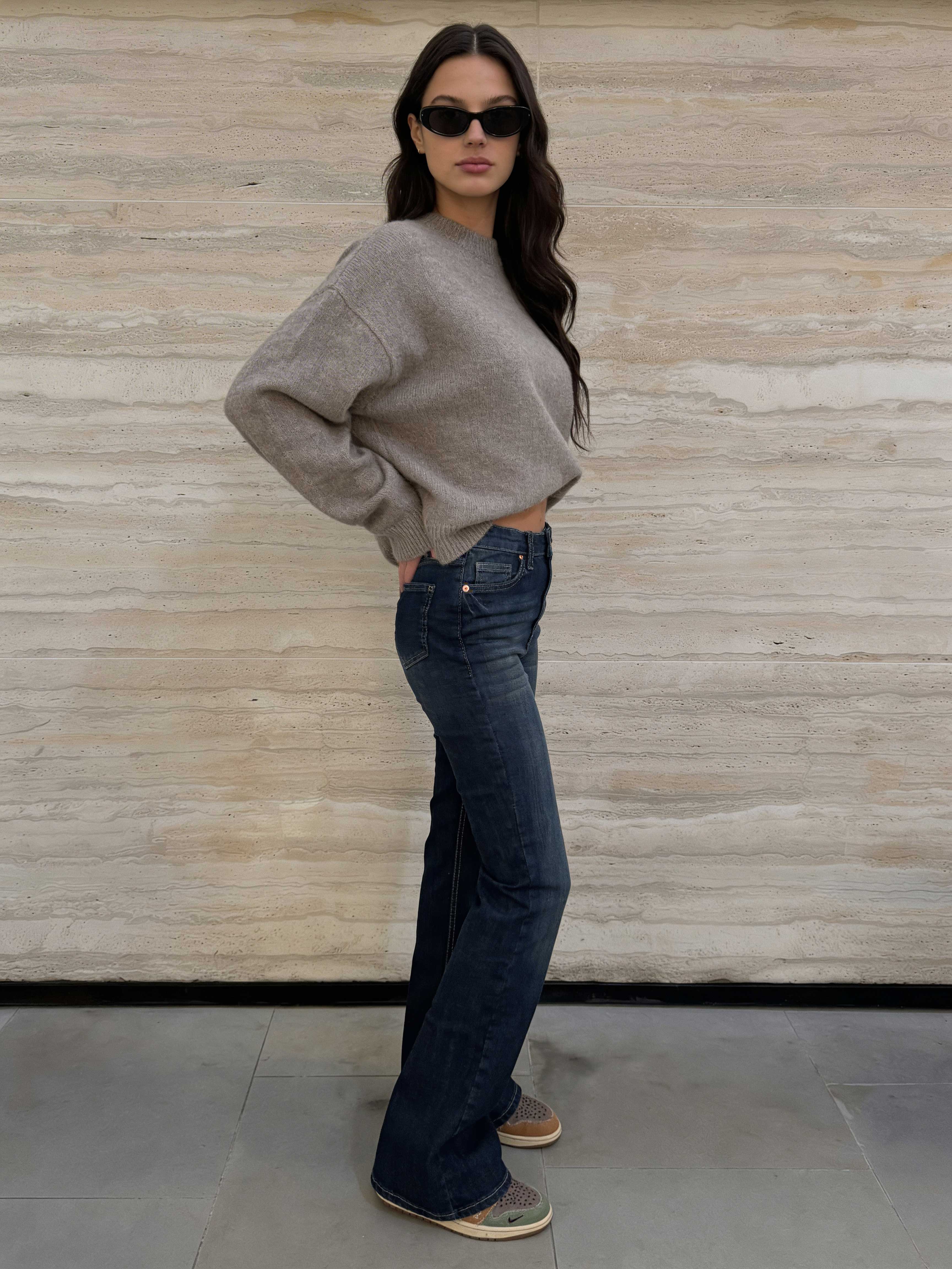 Flare High waist Deep vintage blue jeans Flare CIZARO - Cizaro Jeans