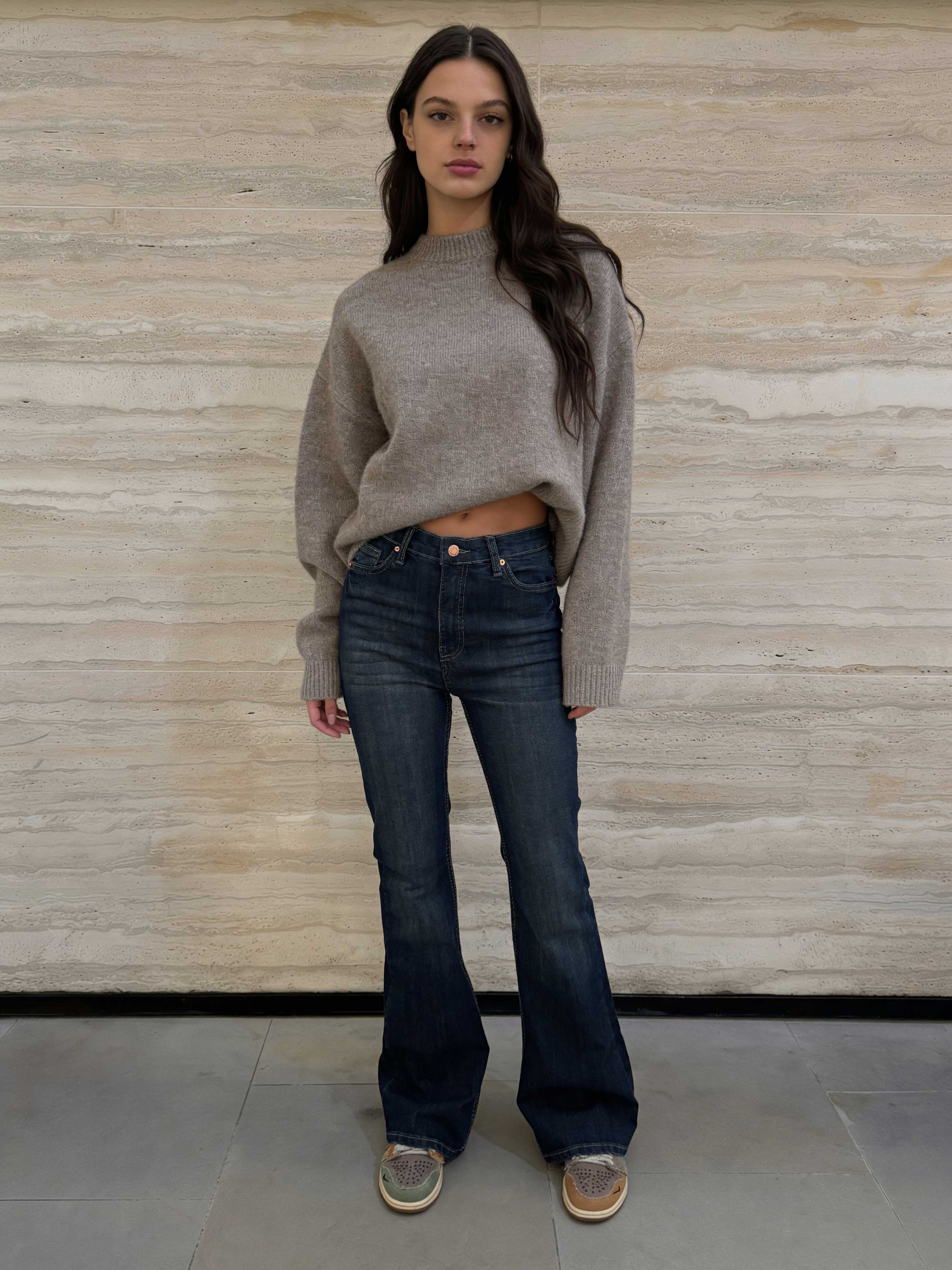 Flare High waist Deep vintage blue jeans Flare CIZARO - Cizaro Jeans