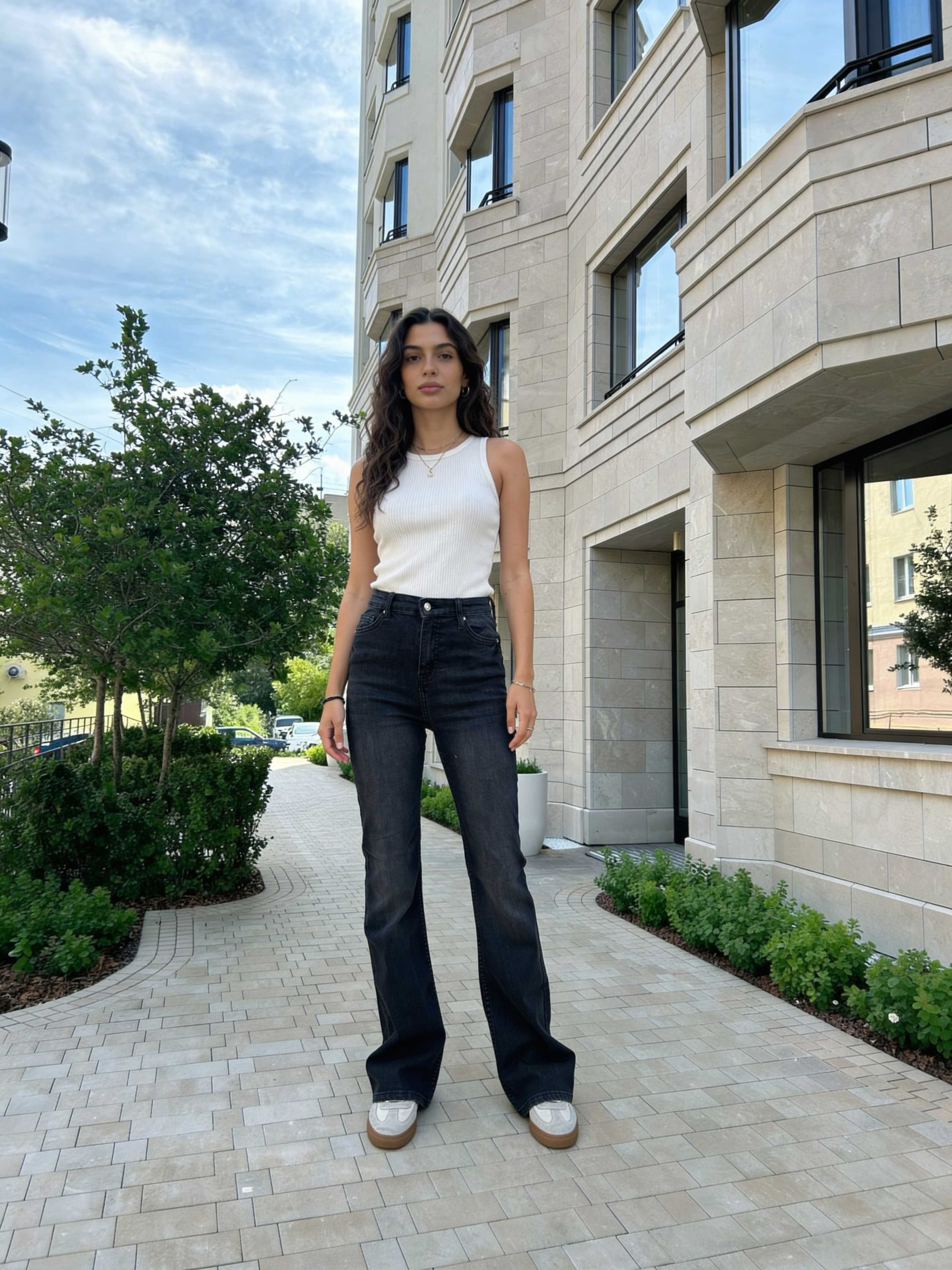 Slim Flare – High-Waist Washed Black Jeans Flare CIZARO - Cizaro Jeans