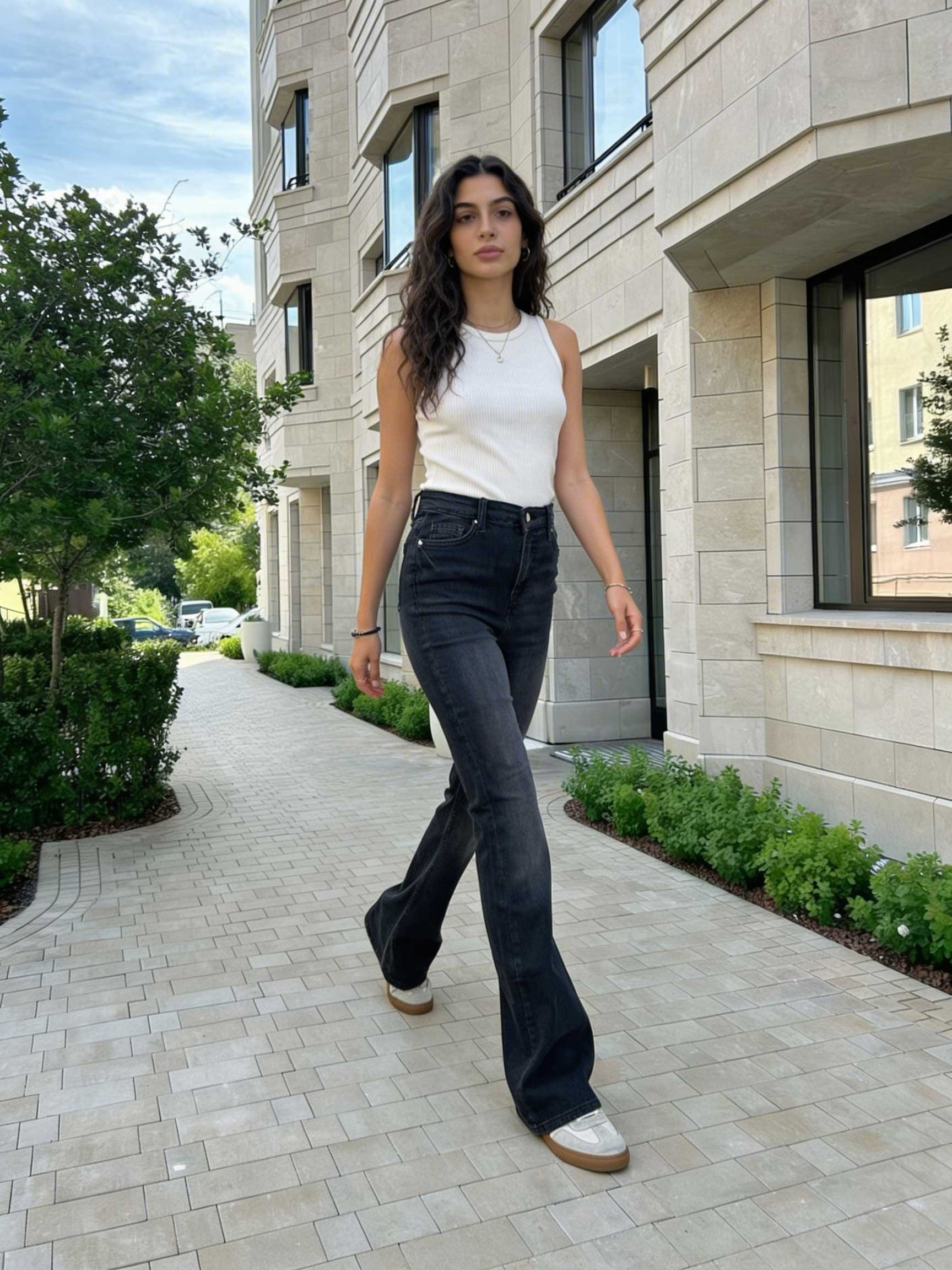 Slim Flare – High-Waist Washed Black Jeans Flare CIZARO - Cizaro Jeans