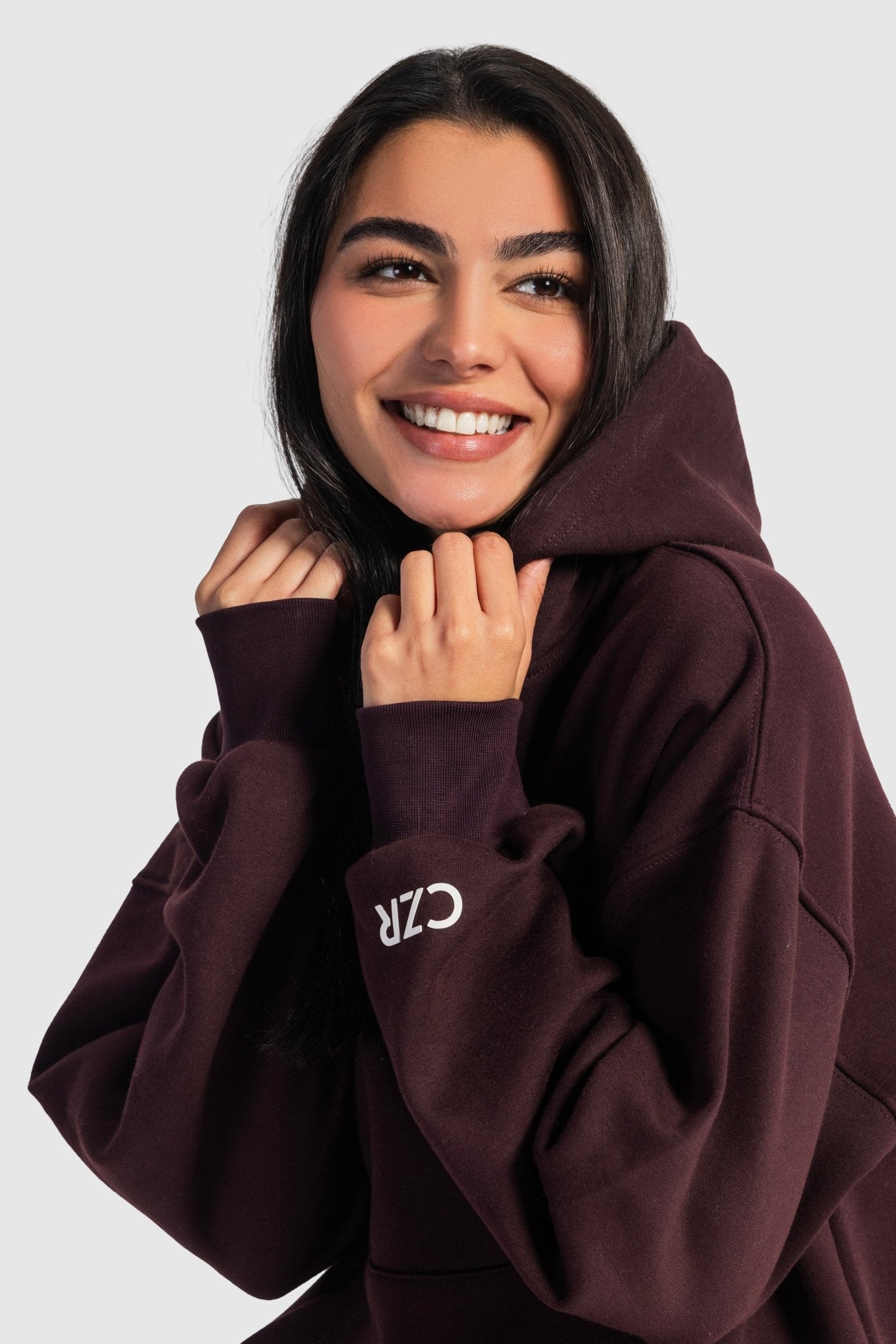 Oversized Hoodie – Burgundy Hoodie CIZARO - Cizaro Jeans