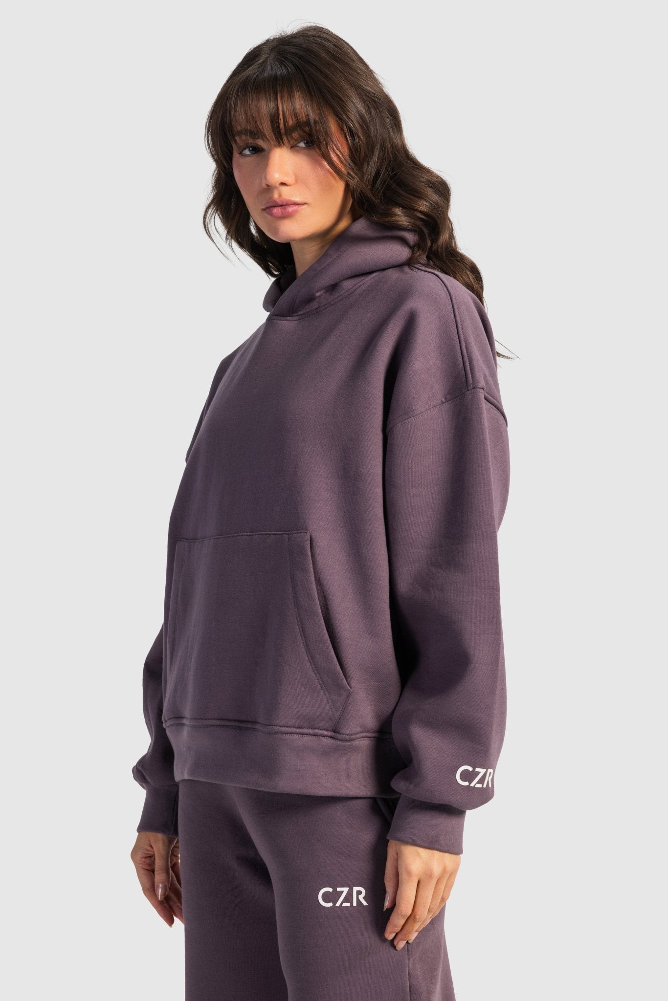 Oversized Hoodie – Dark Mauve Hoodie CIZARO - Cizaro Jeans
