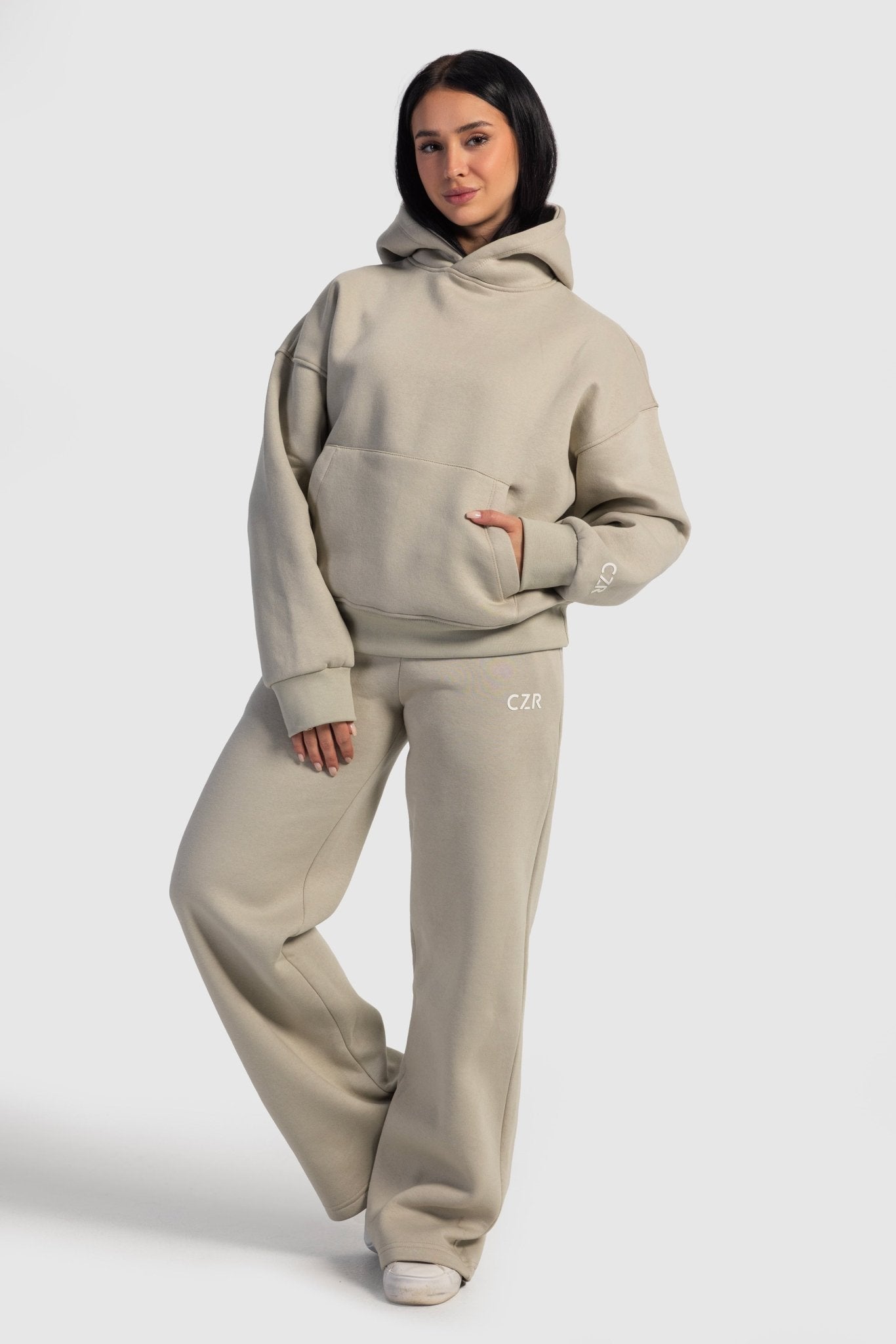 Oversized Hoodie – Ecru White Hoodie CIZARO - Cizaro Jeans