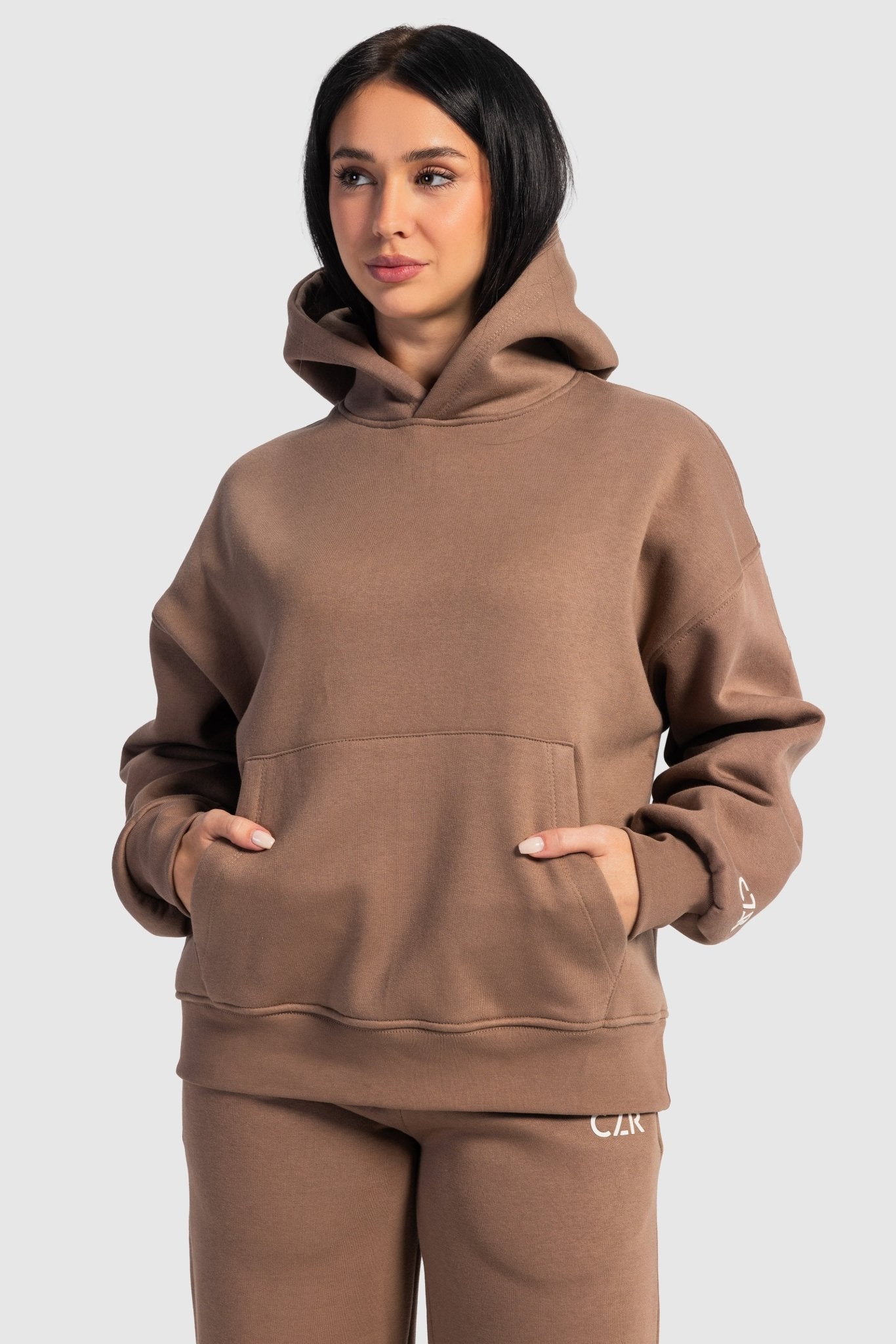 Oversized Hoodie – Stone Brown Hoodie CIZARO - Cizaro Jeans