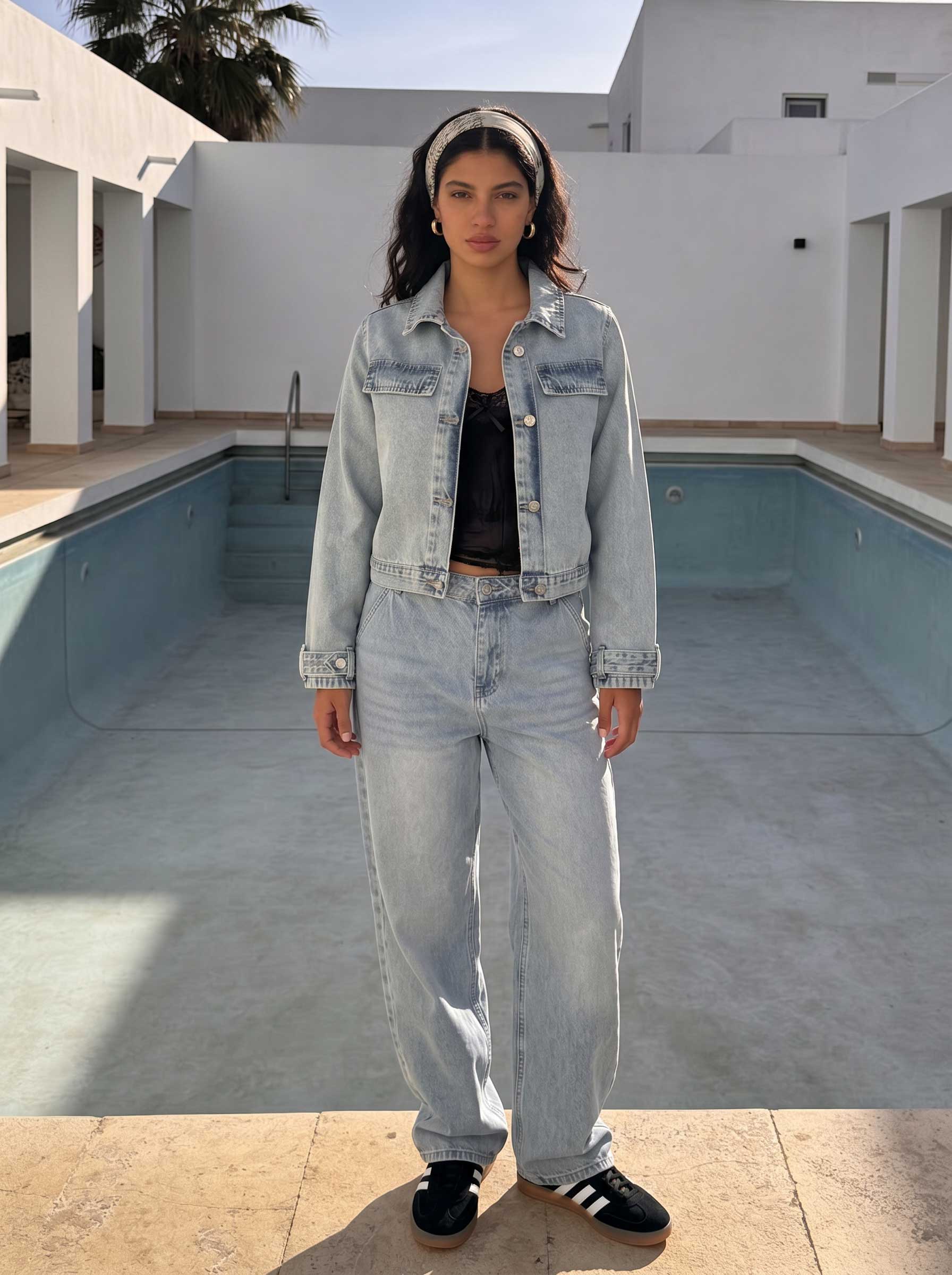 Denim Edge Cropped Jacket