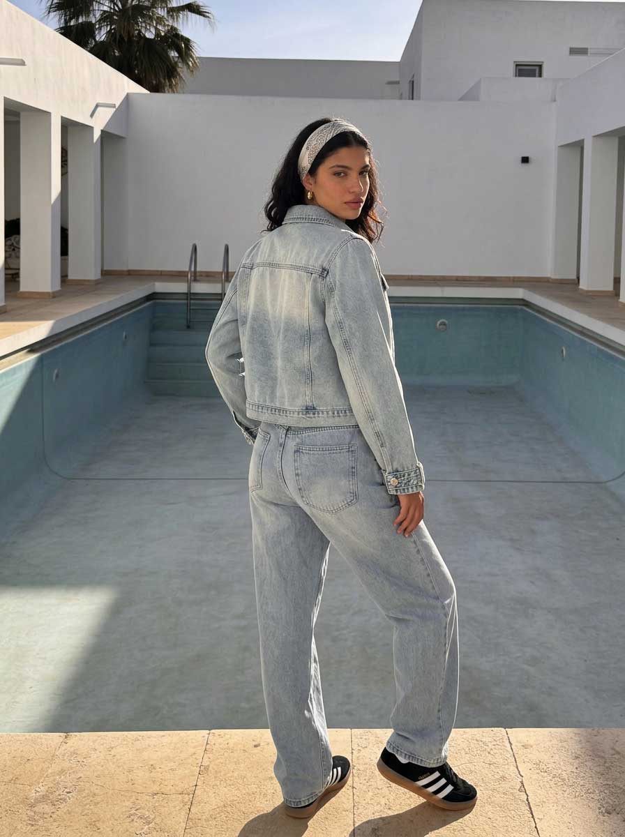 Denim Edge Cropped Jacket