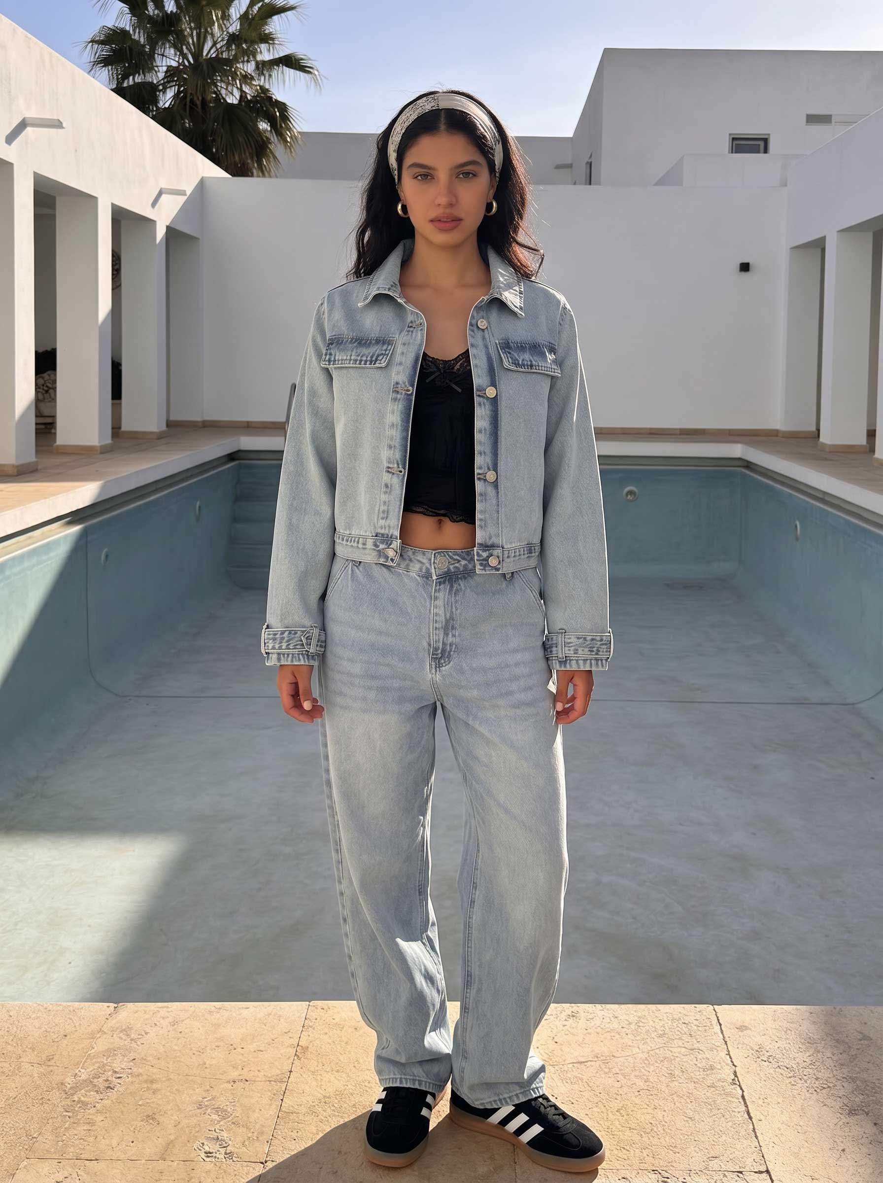 Denim Edge Cropped Jacket