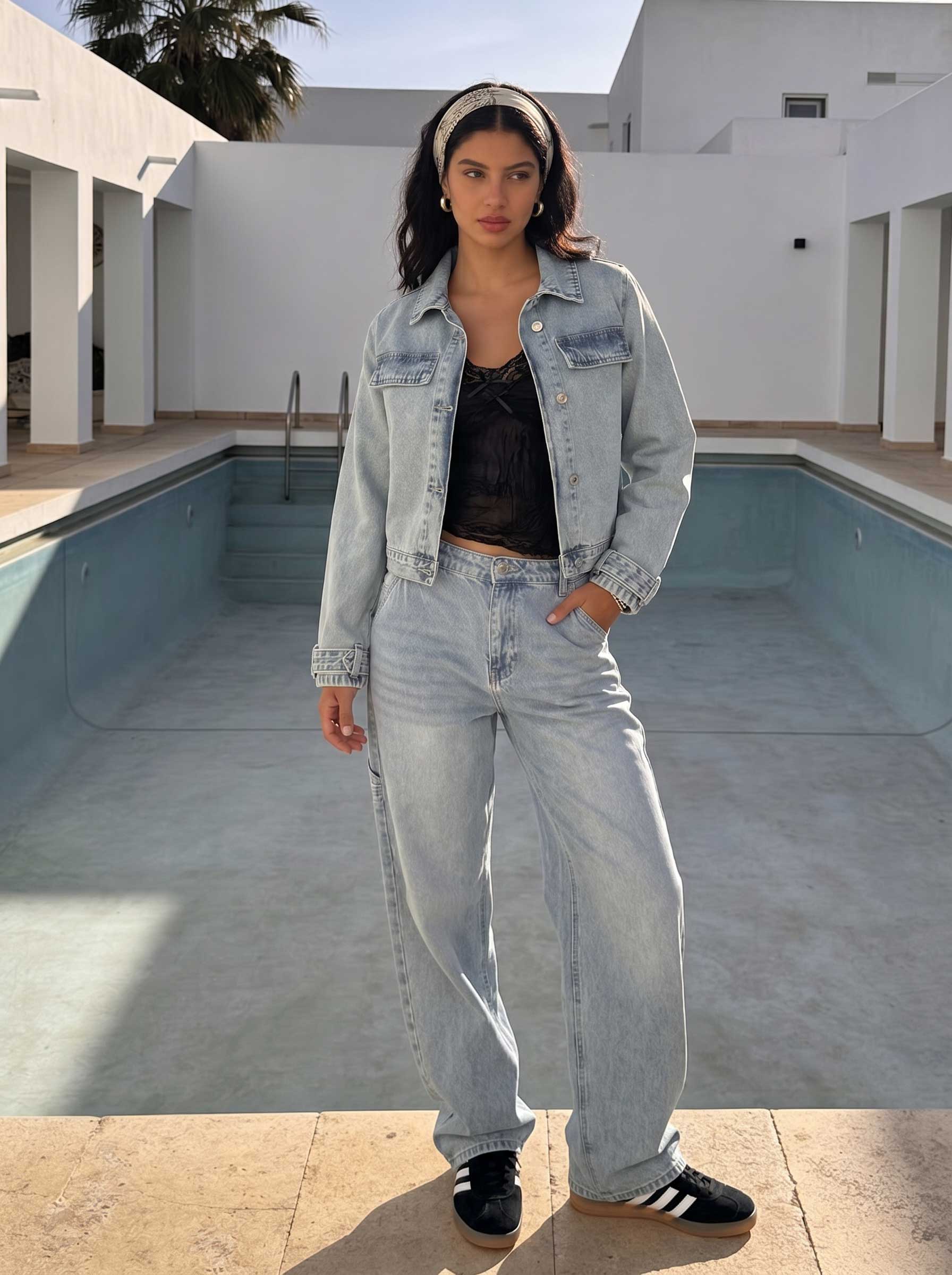Denim Edge Cropped Jacket