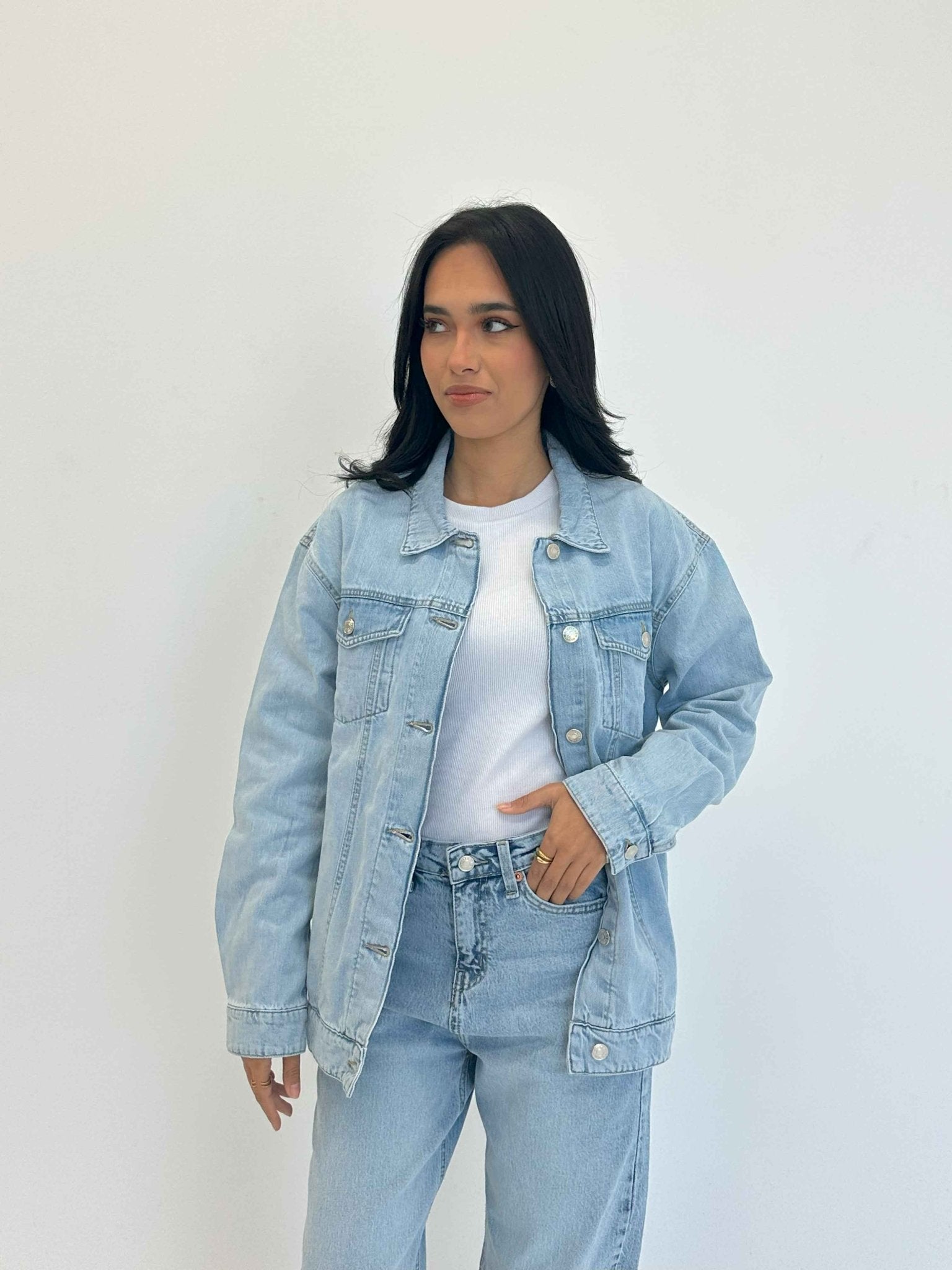 Denim Jacket - Light Blue Wash Straight Fit. Denim Jacket CIZARO - Cizaro Jeans