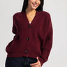 Knit Cardigan – Chunky Relaxed Burgundy