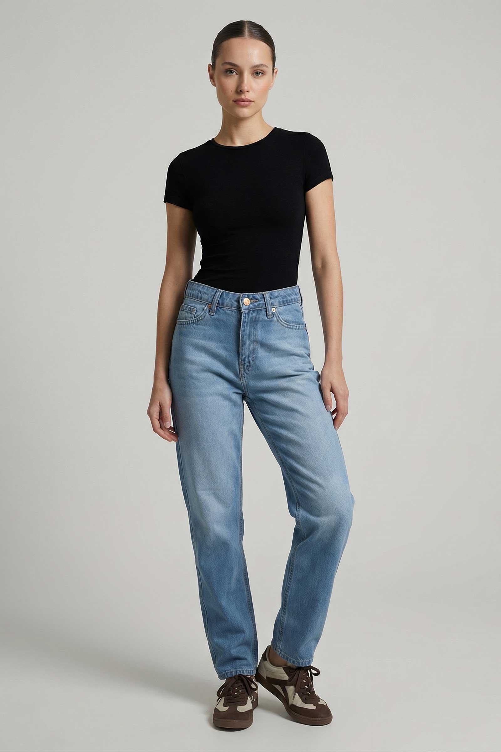 Mom Fit – High-Waist Bright Blue Jeans Mom fit CIZARO - Cizaro Jeans