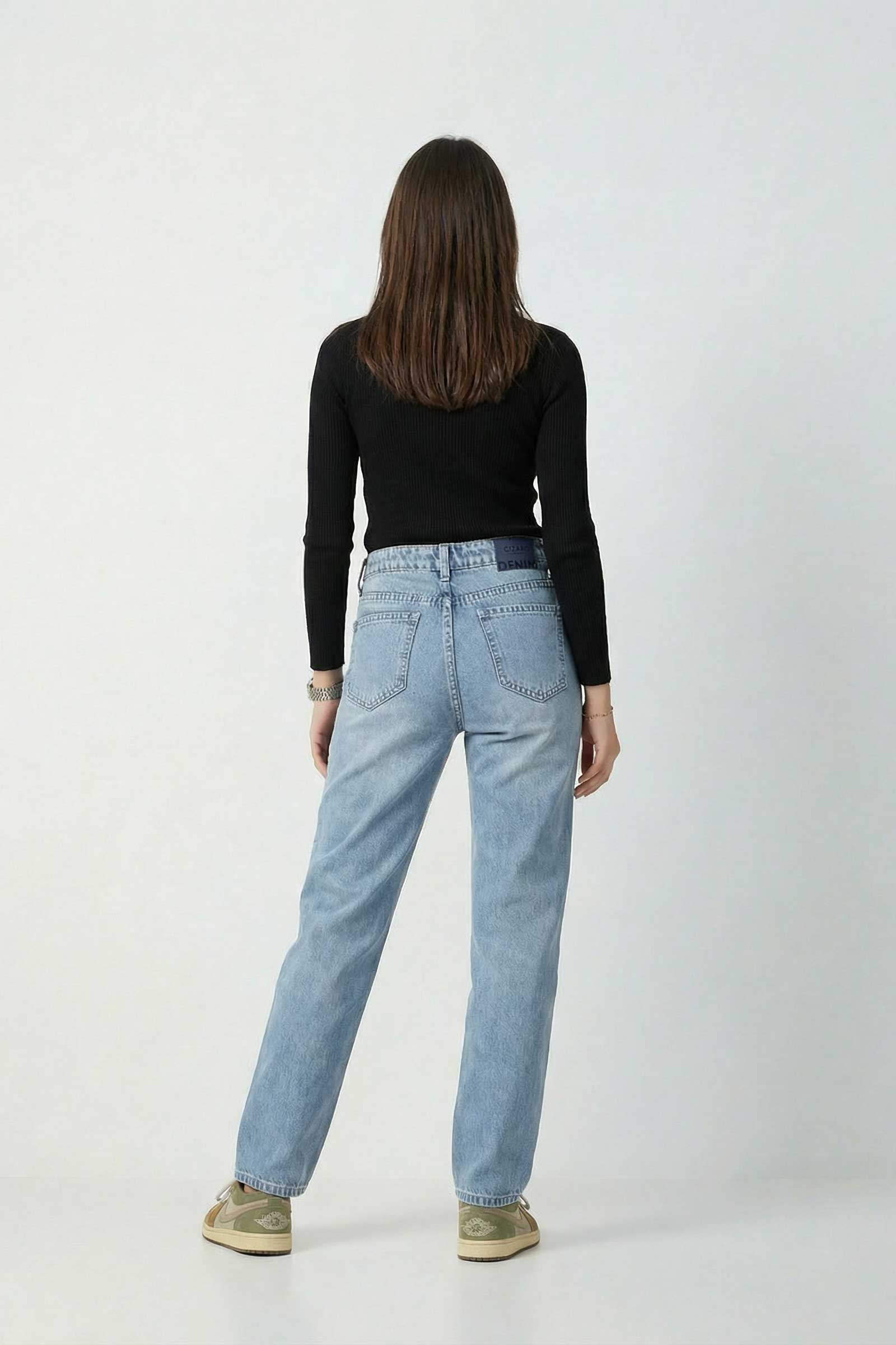 Mom Fit – High-Waist Light Vintage Blue Jeans Mom fit CIZARO - Cizaro Jeans