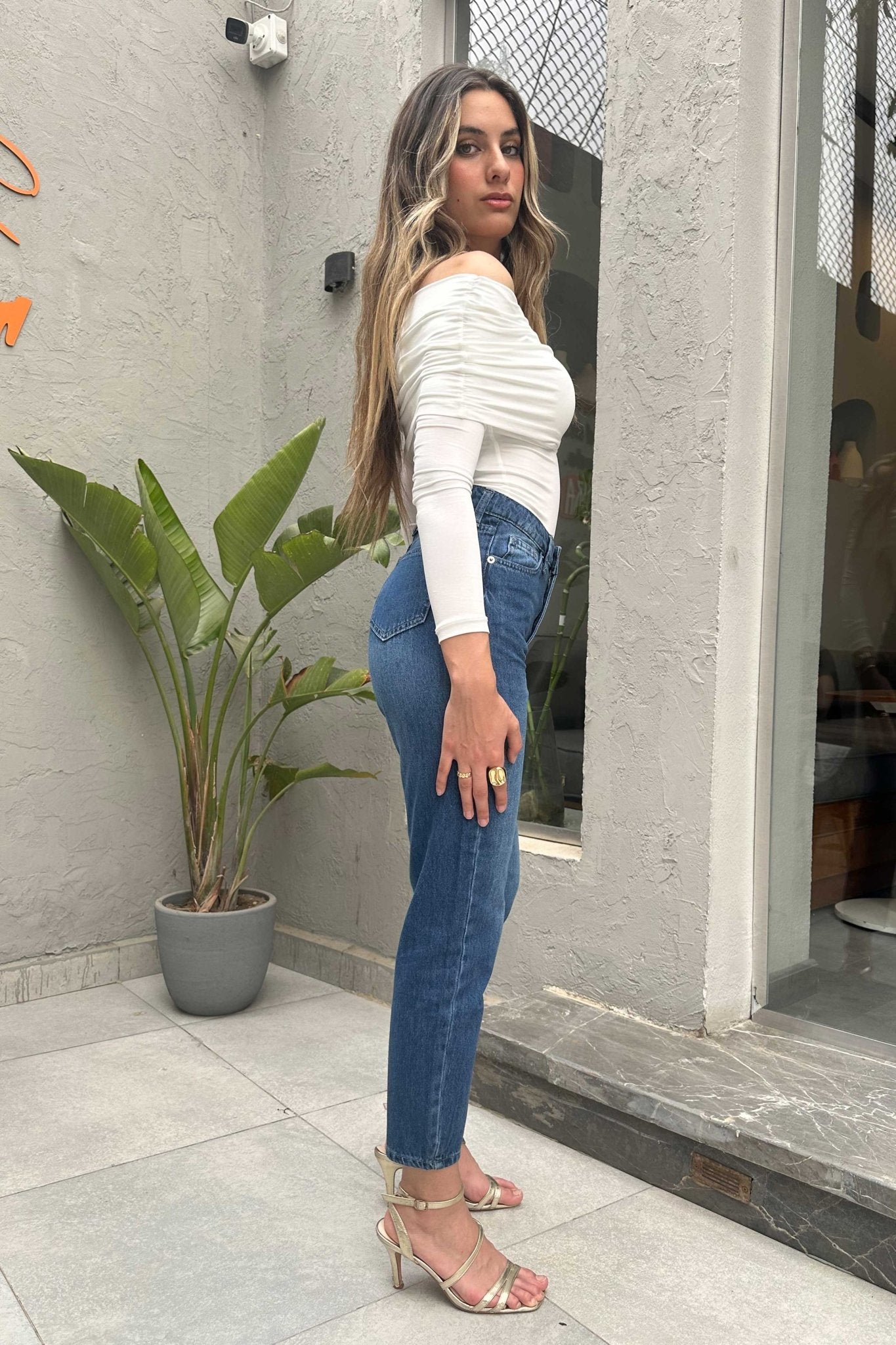 Mom Fit | High-Waist Navy Blue Jeans Mom Jeans CIZARO - Cizaro Jeans