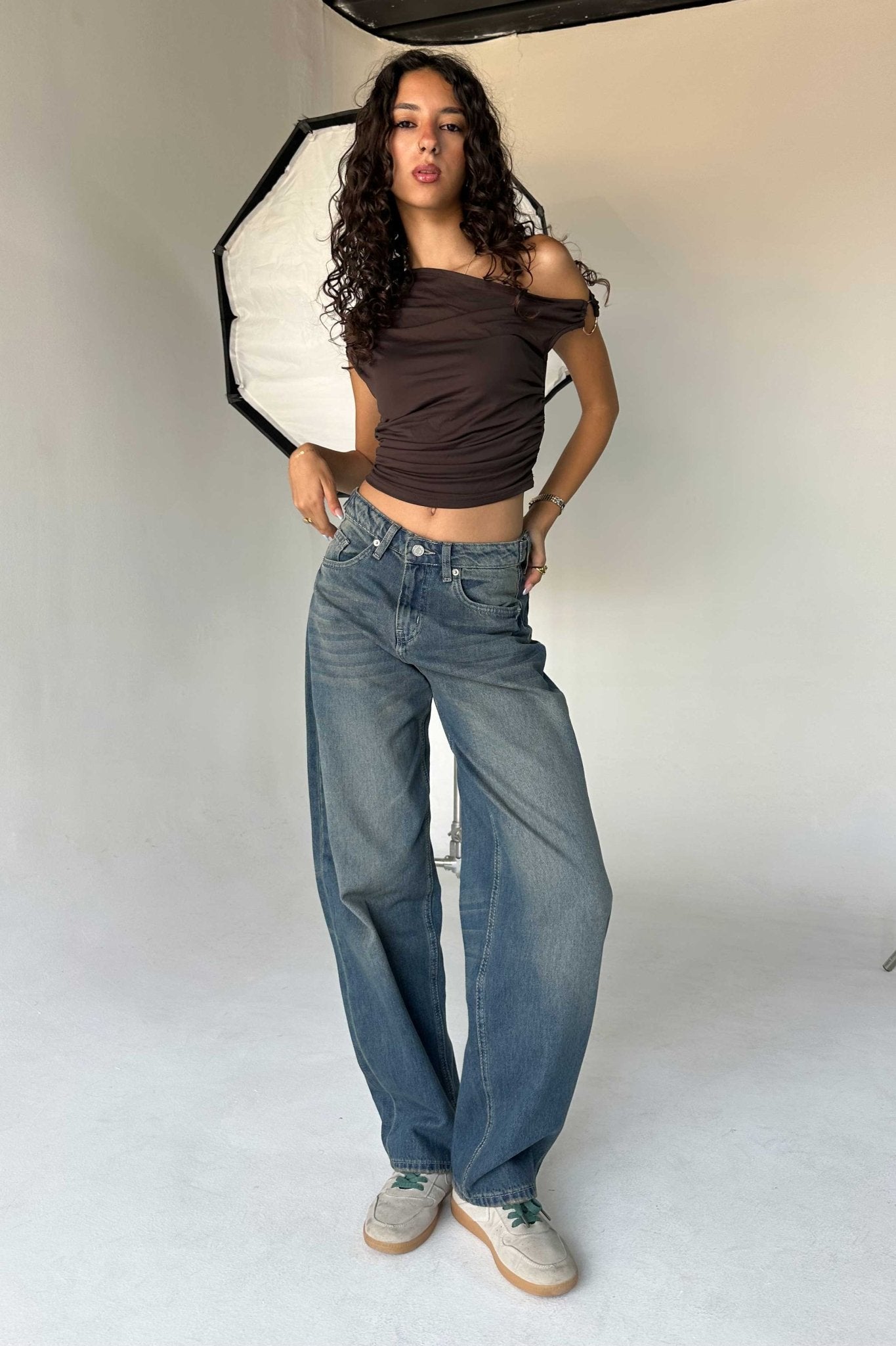 Skater - Flex Waist Med Vintage Blue Jeans barrel flex waist CIZARO - Cizaro Jeans