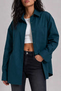Oversized Poplin Shirt – Dark Teal Shirt CIZARO - Cizaro Jeans
