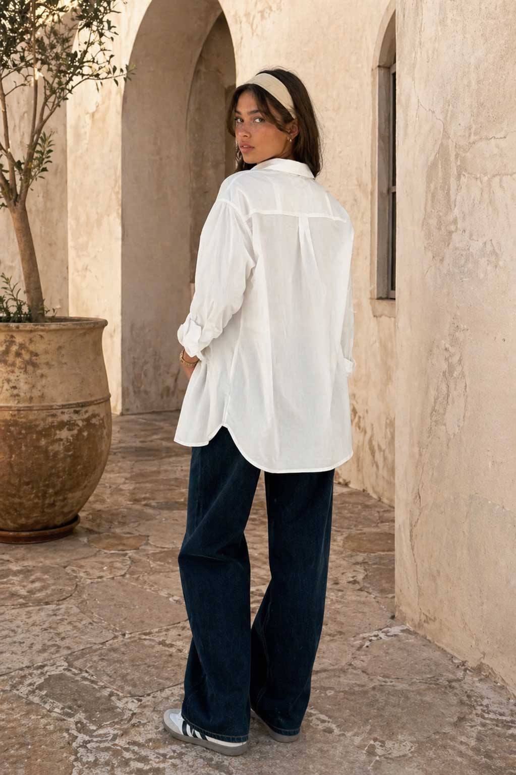 Oversized Poplin Shirt – White