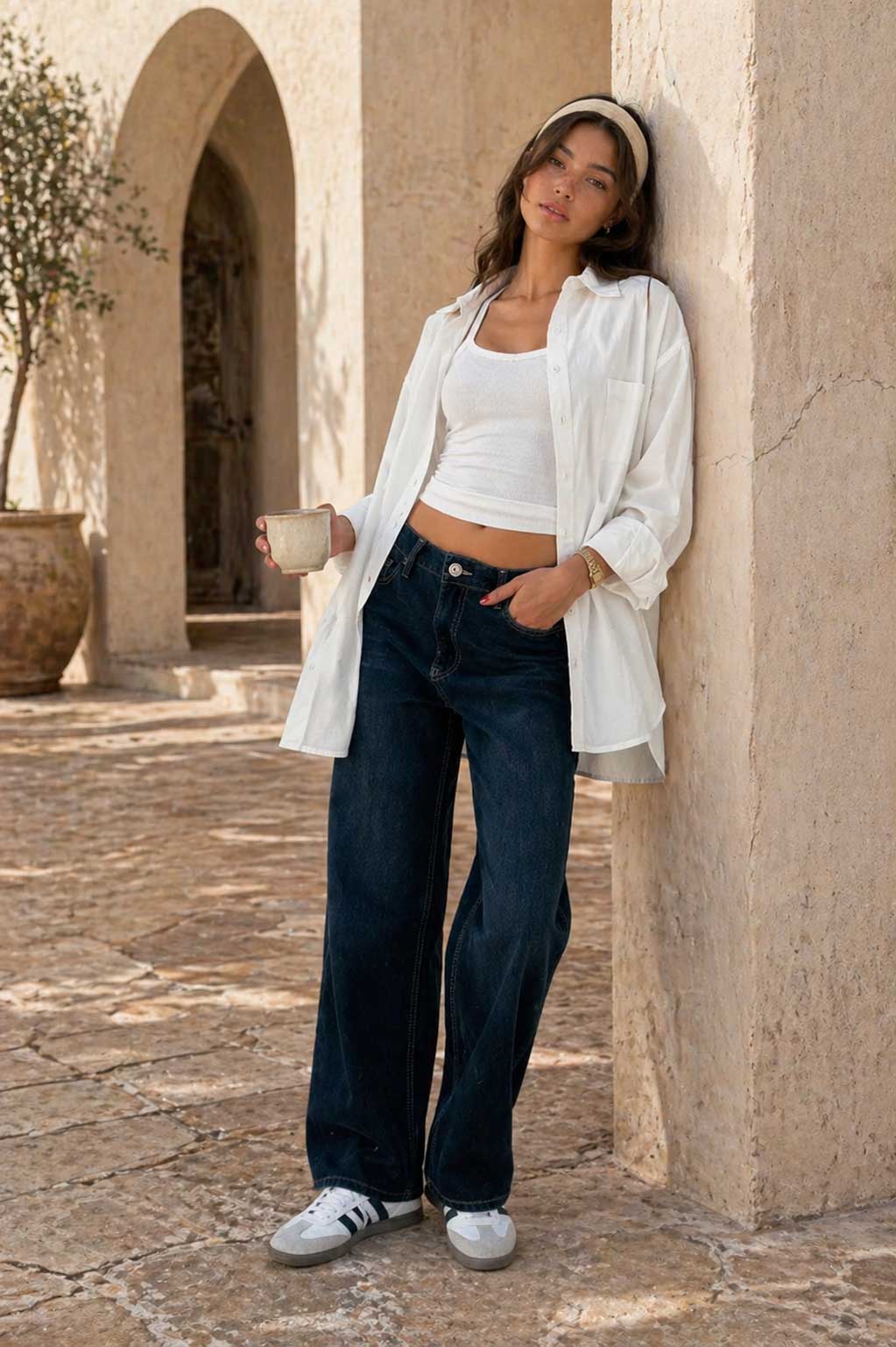 Oversized Poplin Shirt – White