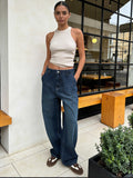 Skater – High-Waist Deep Vintage Green Jeans Skater CIZARO - Cizaro Jeans