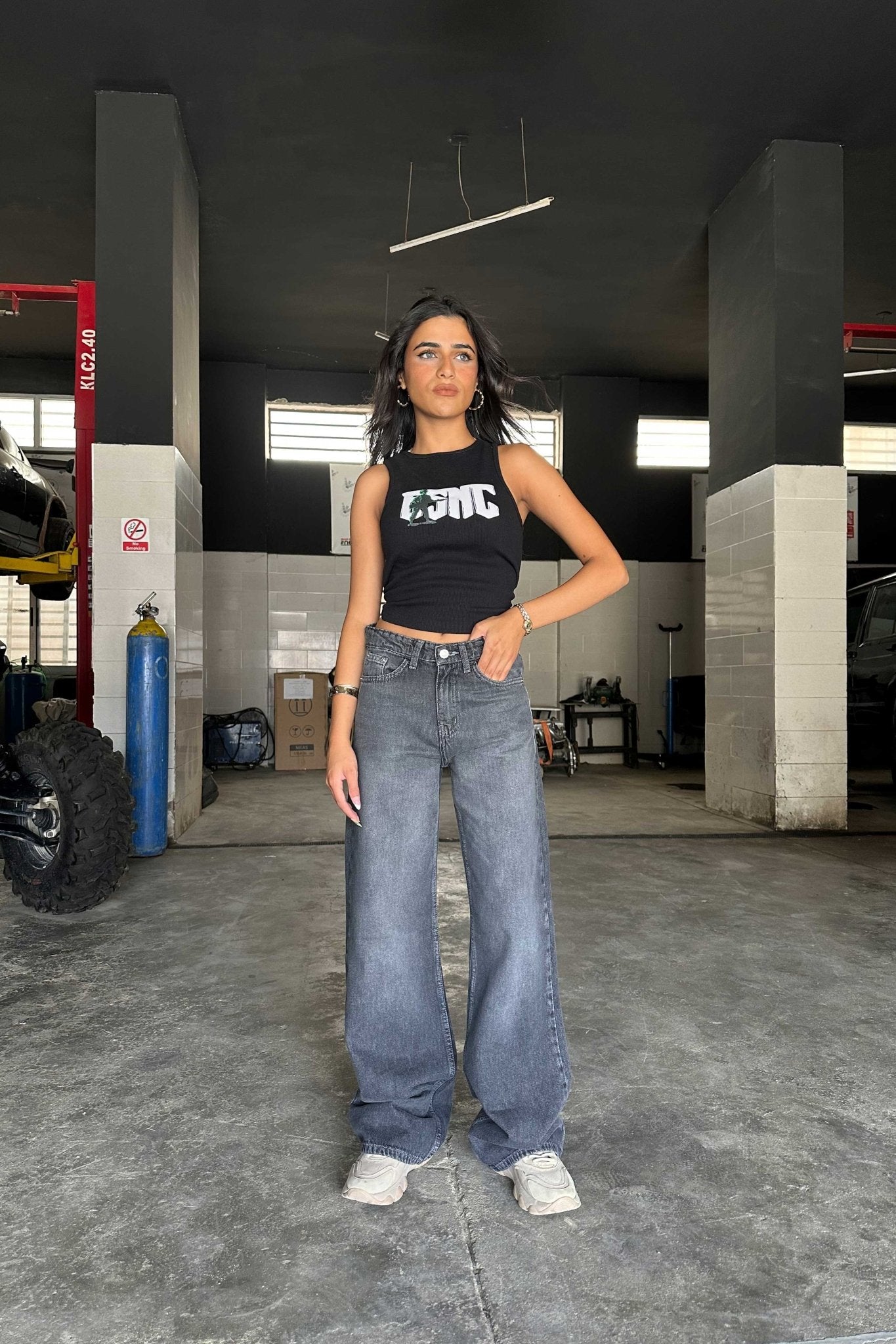 Straight - Mid Rise Washed Grey Jeans straight CIZARO - Cizaro Jeans