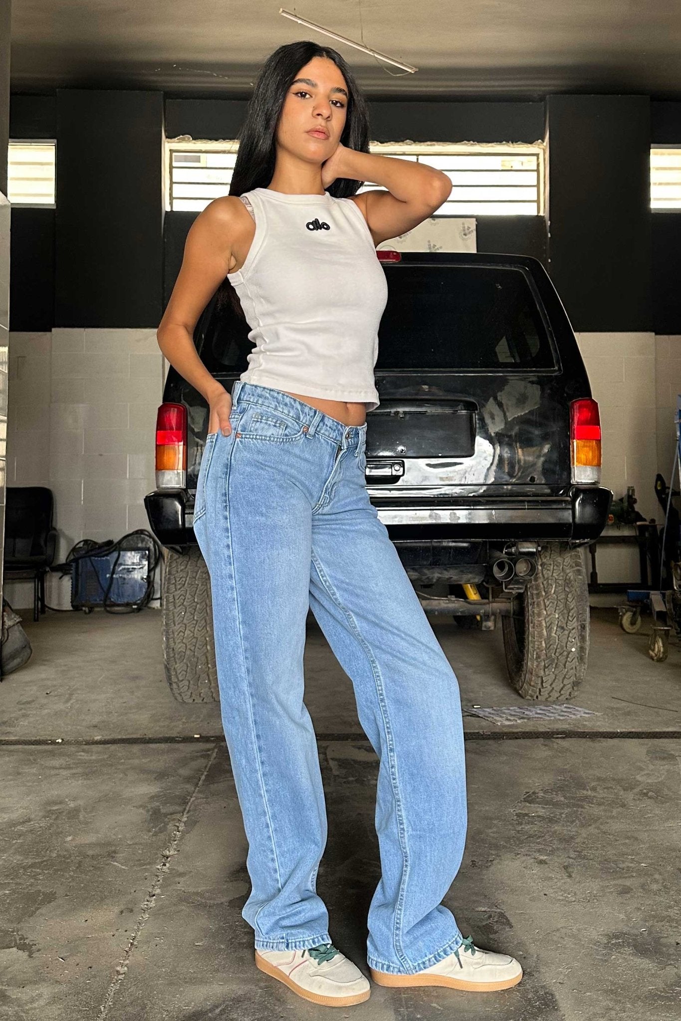 Straight-Leg - Low-Waist Bright Blue Jeans Straight CIZARO - Cizaro Jeans
