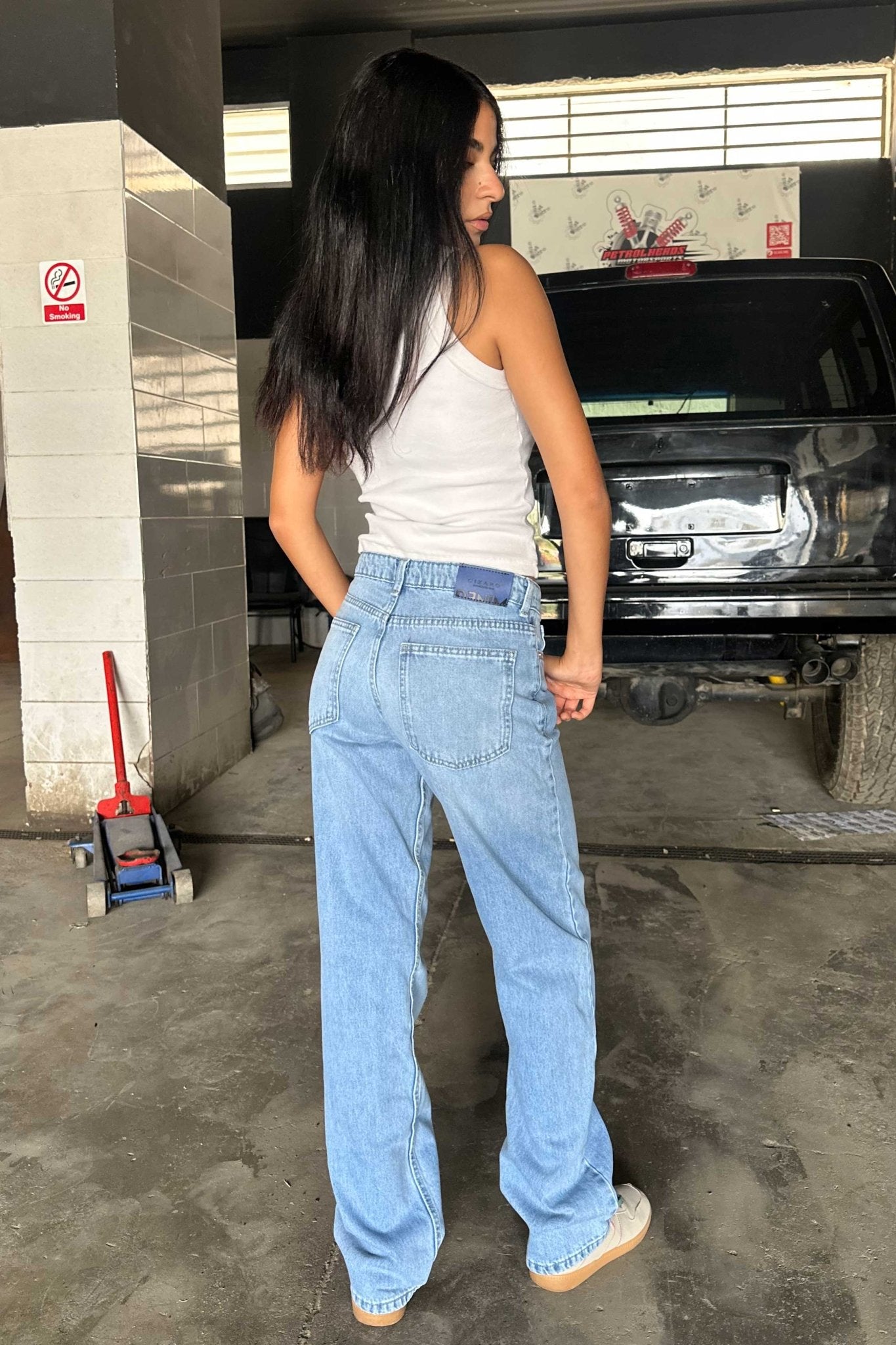 Straight-Leg - Low-Waist Bright Blue Jeans straight CIZARO - Cizaro Jeans