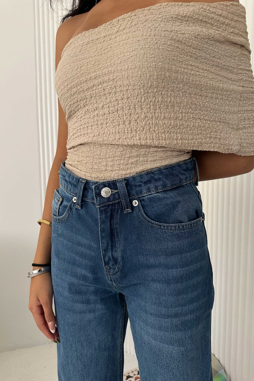 Straight - Mid-Rise Deep Ocean Blue Jeans Straight CIZARO - Cizaro Jeans