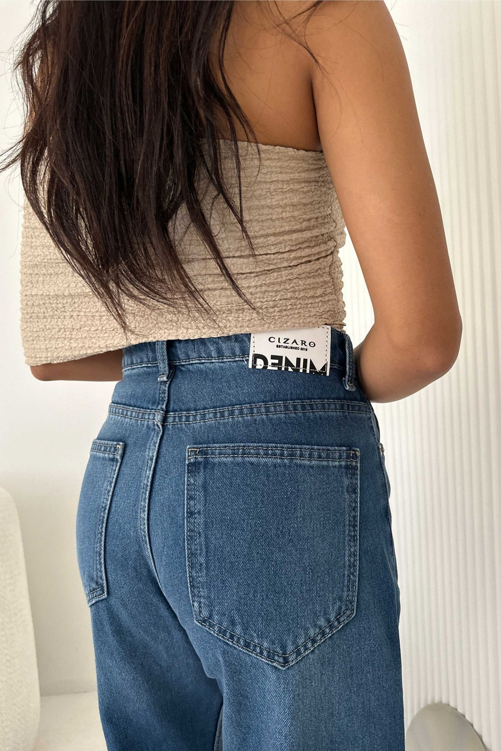 Straight - Mid-Rise Deep Ocean Blue Jeans Straight CIZARO - Cizaro Jeans