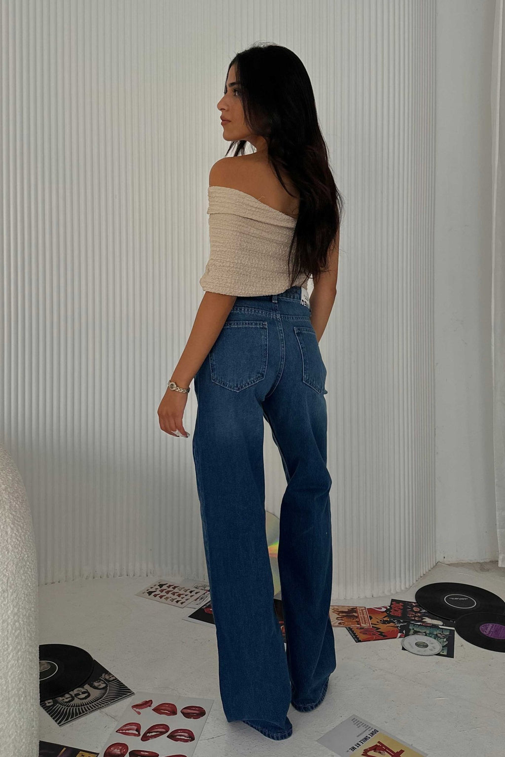 Straight - Mid-Rise Deep Ocean Blue Jeans Straight CIZARO - Cizaro Jeans