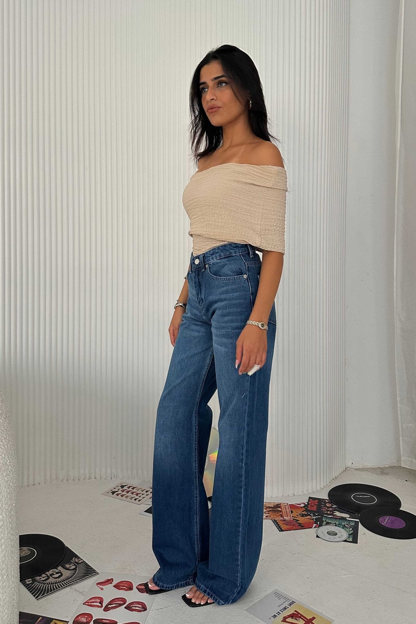 Straight - Mid-Rise Deep Ocean Blue Jeans Straight CIZARO - Cizaro Jeans