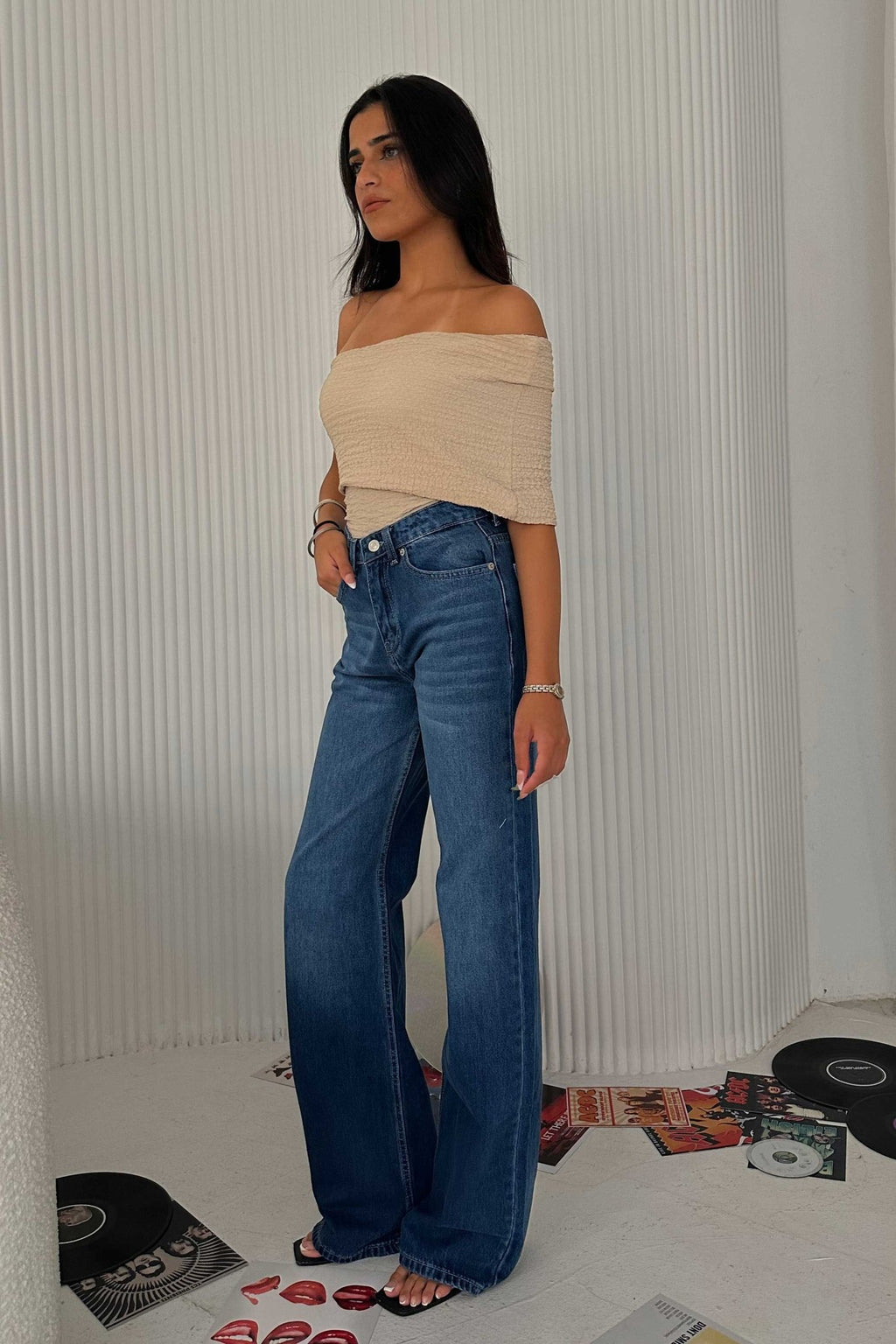 Straight - Mid-Rise Deep Ocean Blue Jeans Straight CIZARO - Cizaro Jeans