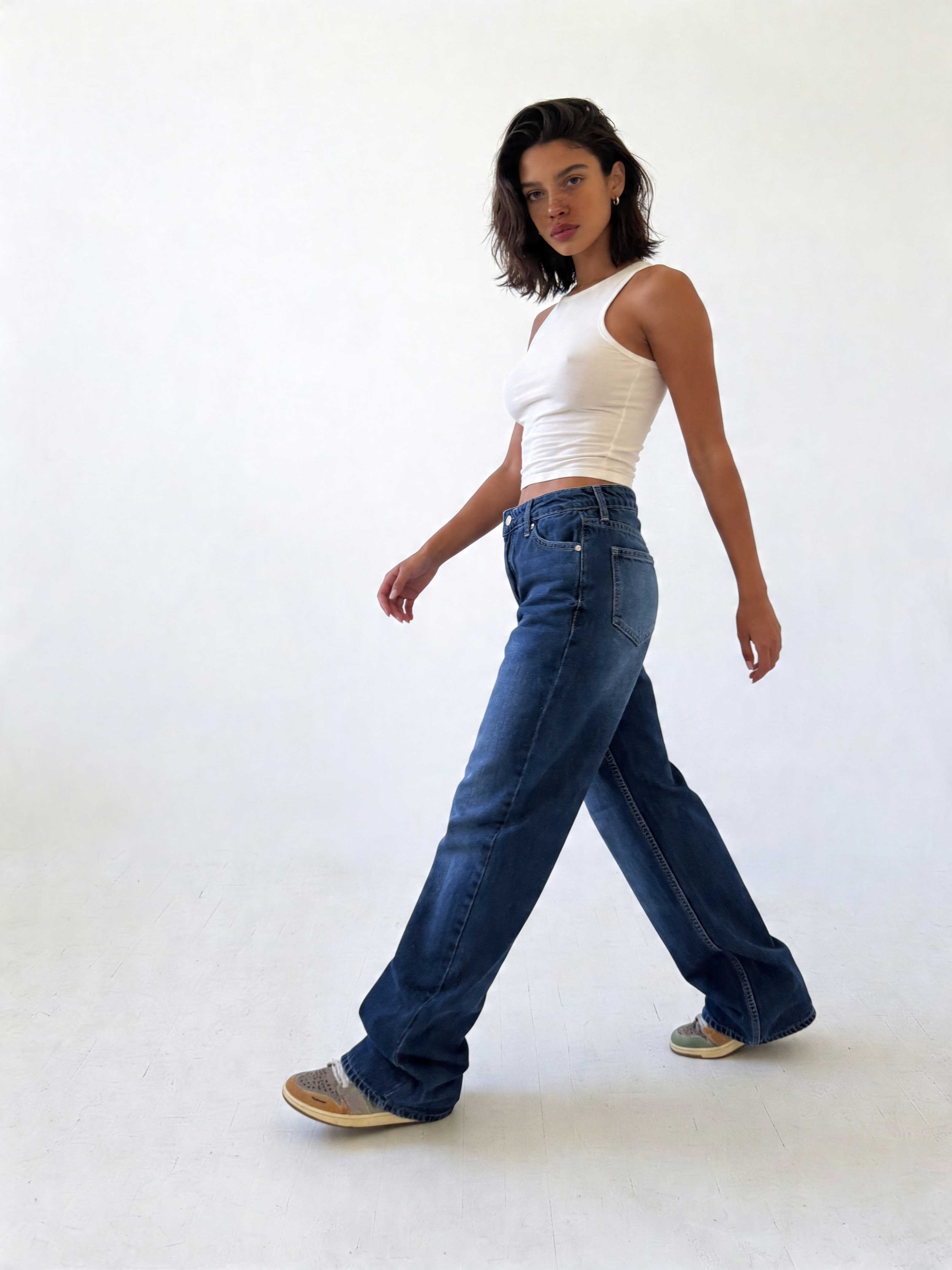 Straight – High-Waist Ocean Blue Jeans straight CIZARO - Cizaro Jeans