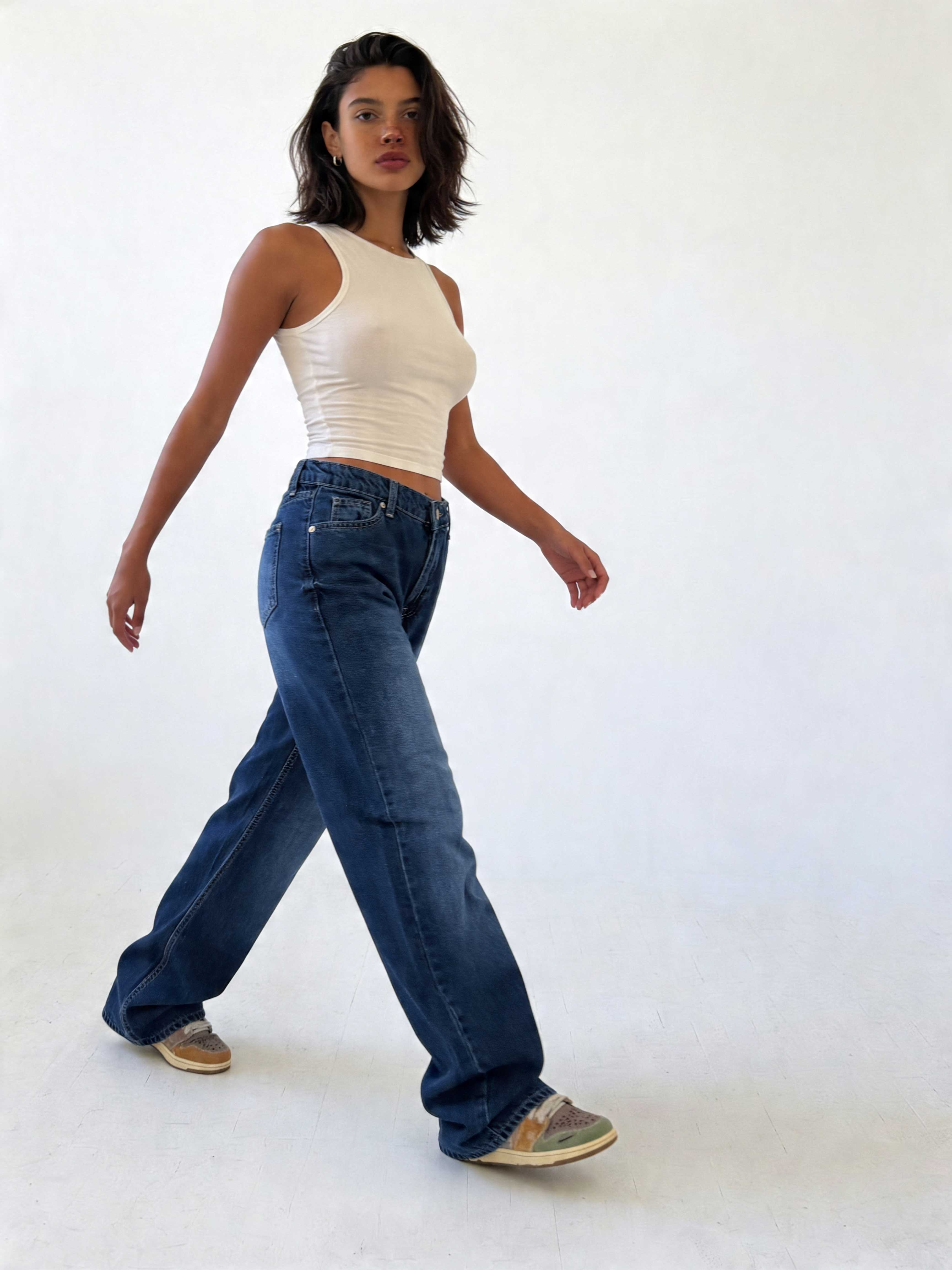 Straight – High-Waist Ocean Blue Jeans straight CIZARO - Cizaro Jeans