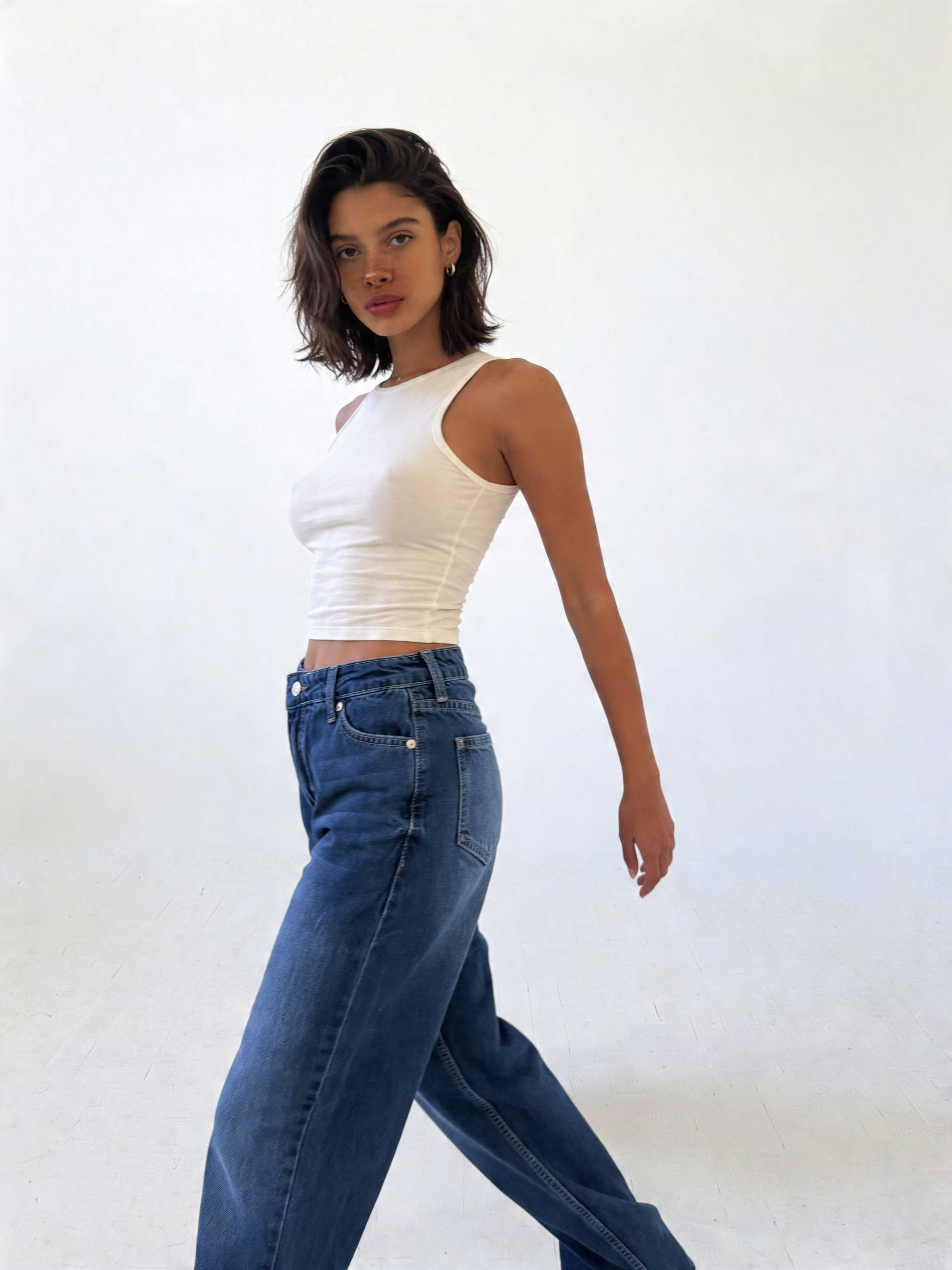 Straight – High-Waist Ocean Blue Jeans straight CIZARO - Cizaro Jeans