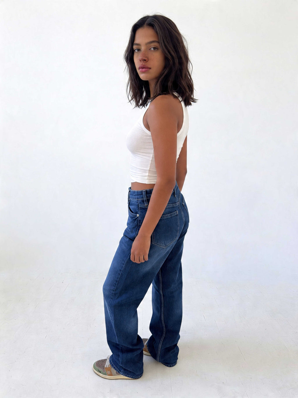 Ultra Comfort Straight – High-Waist Sapphire Ocean Blue Jeans Straight CIZARO - Cizaro Jeans