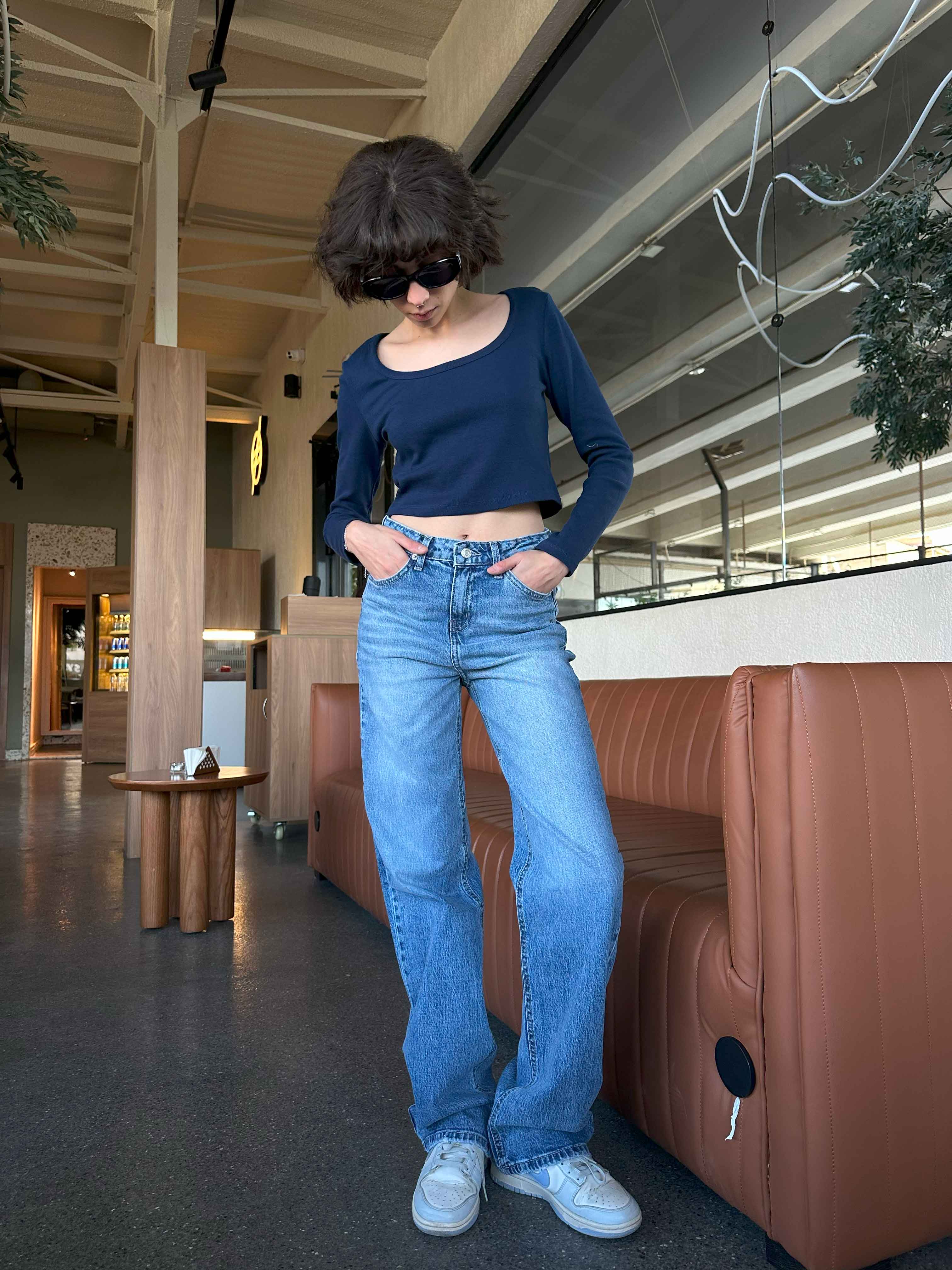 Ultra Comfort - Washed Blue Straight-Cut Jeans