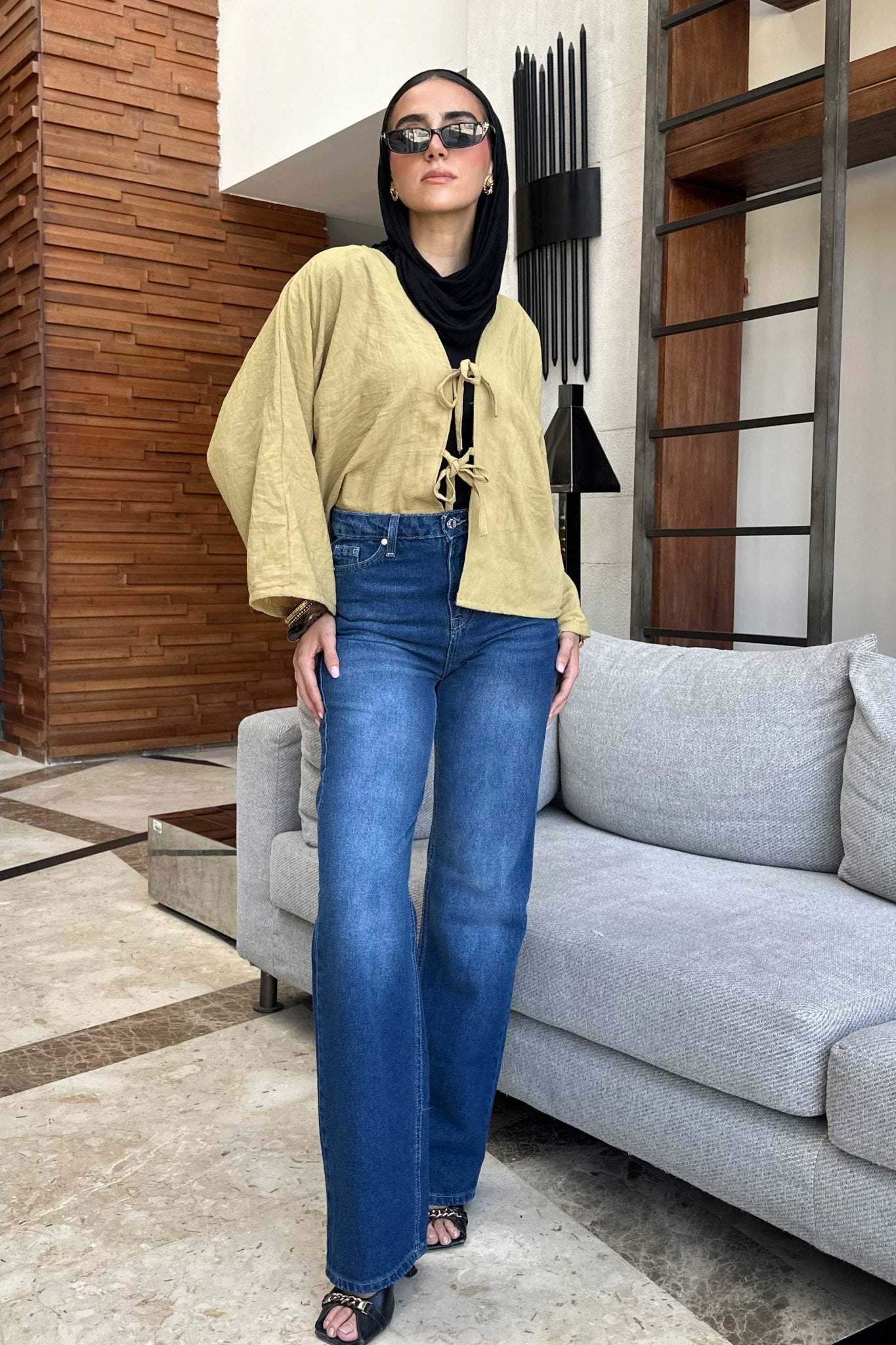 Straight - High-Waist Dark Blue Jeans straight CIZARO - Cizaro Jeans