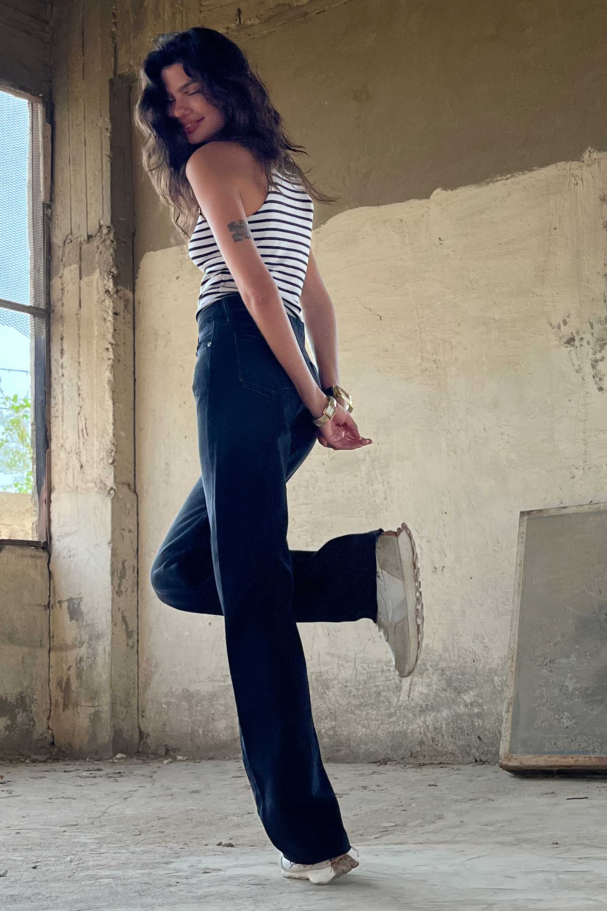 Straight - High-Waist Washed Black Jeans straight CIZARO - Cizaro Jeans