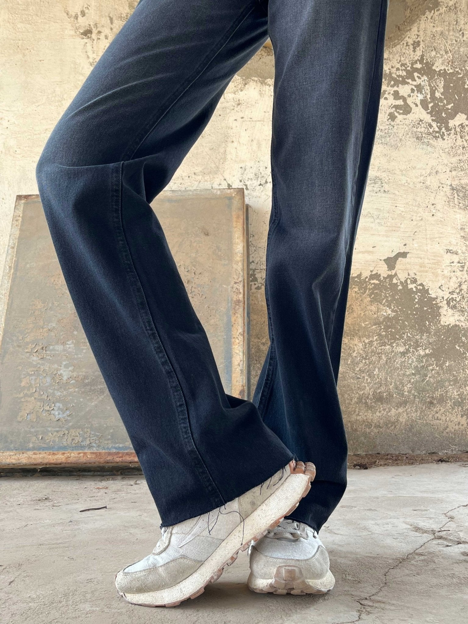 Straight - High-Waist Washed Black Jeans straight CIZARO - Cizaro Jeans