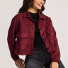 Cropped Suede Jacket – Burgundy