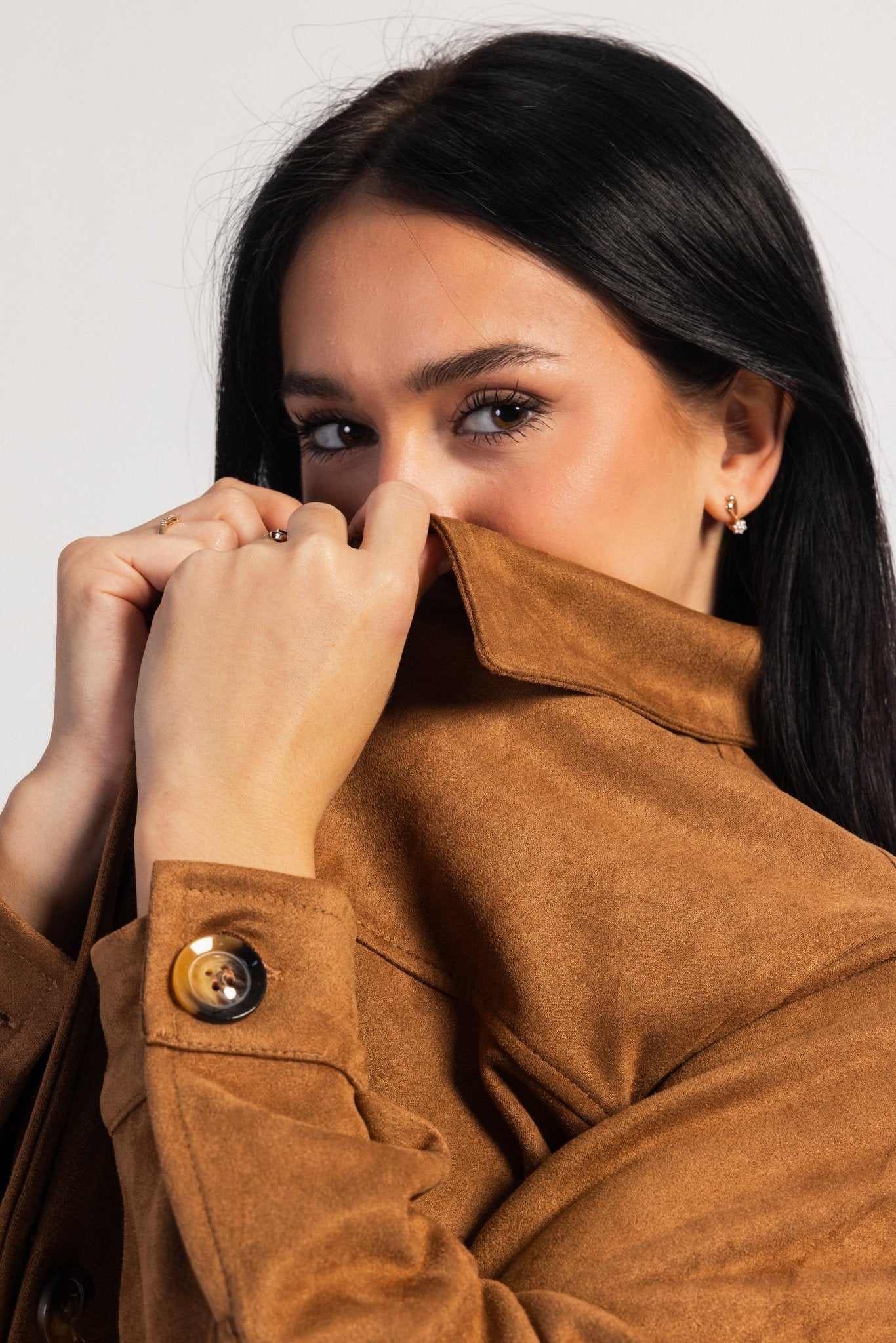 Cropped Suede Jacket – Honey Brown Jacket CIZARO - Cizaro Jeans