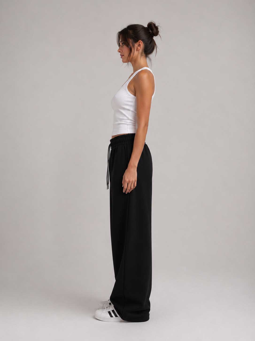 Wide-Leg Sweatpants – Black sweatpants CIZARO - Cizaro Jeans