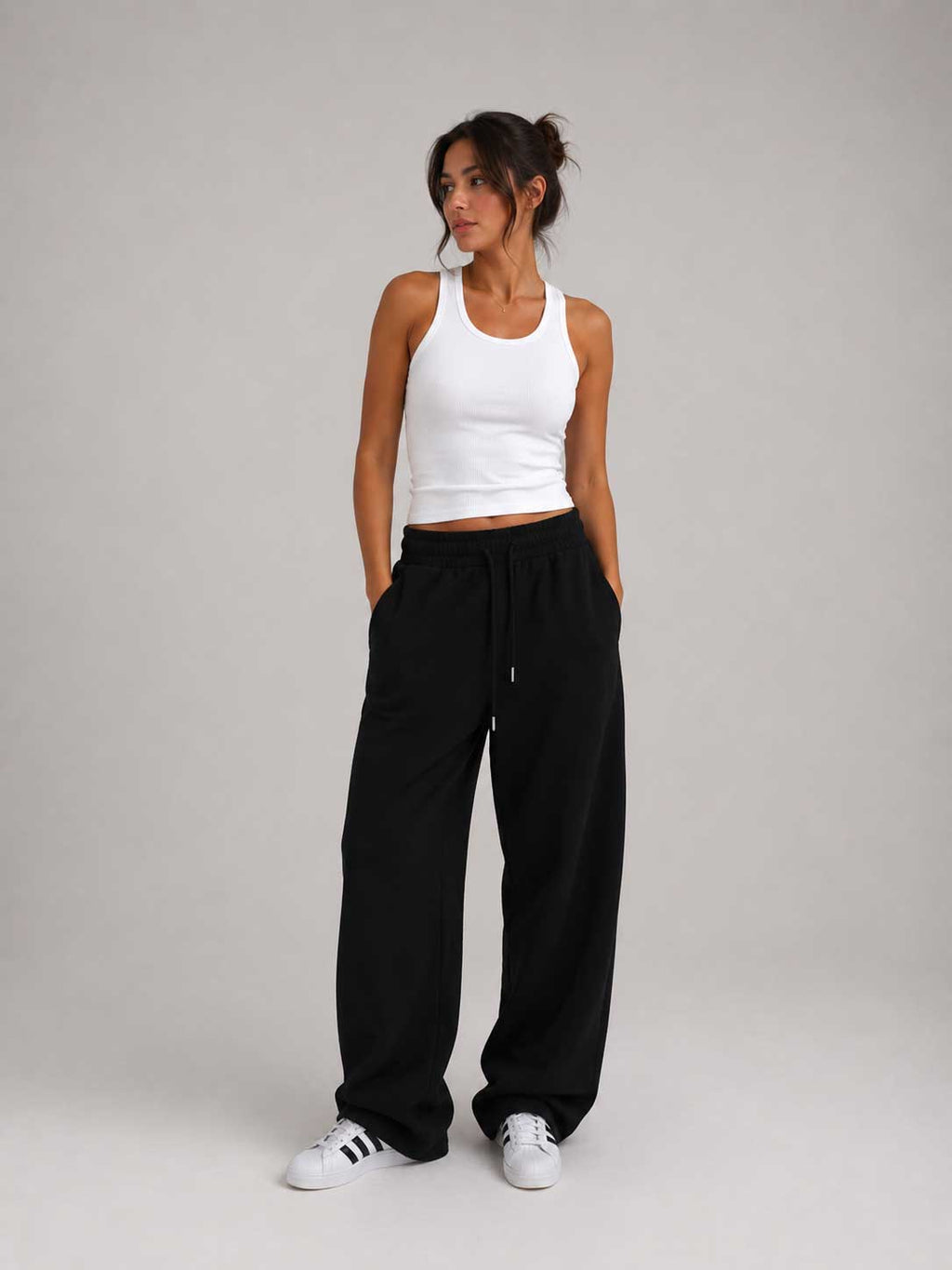 Wide-Leg Sweatpants – Black sweatpants CIZARO - Cizaro Jeans