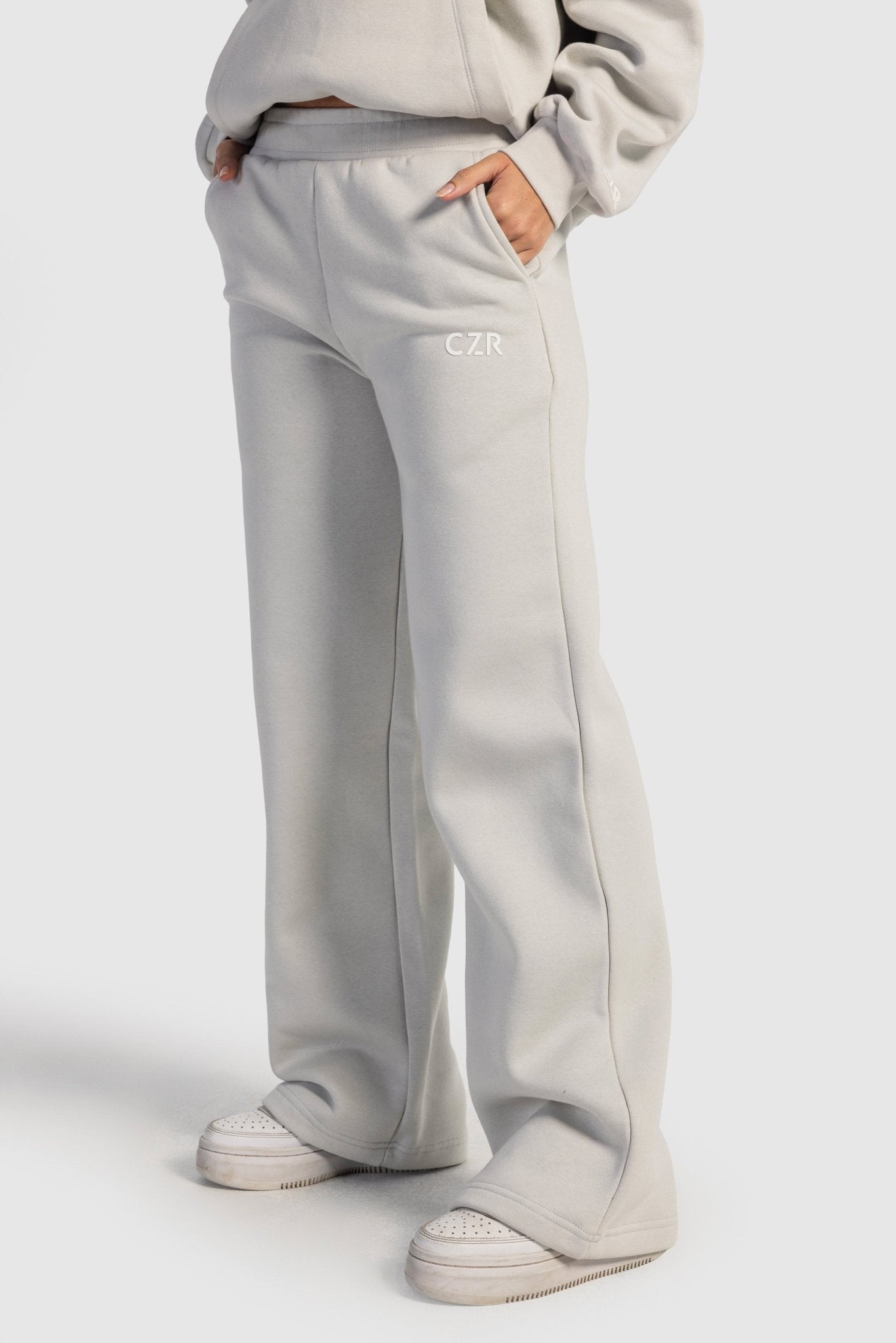 Wide-Leg Sweatpants In Light Grey pant CIZARO - Cizaro Jeans