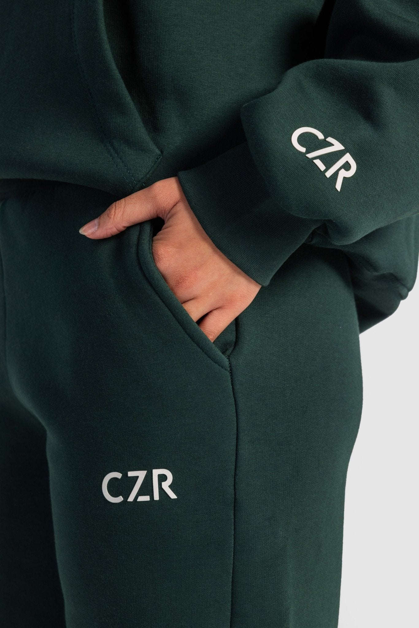 Wide-Leg Sweatpants In Midnight Green pant CIZARO - Cizaro Jeans