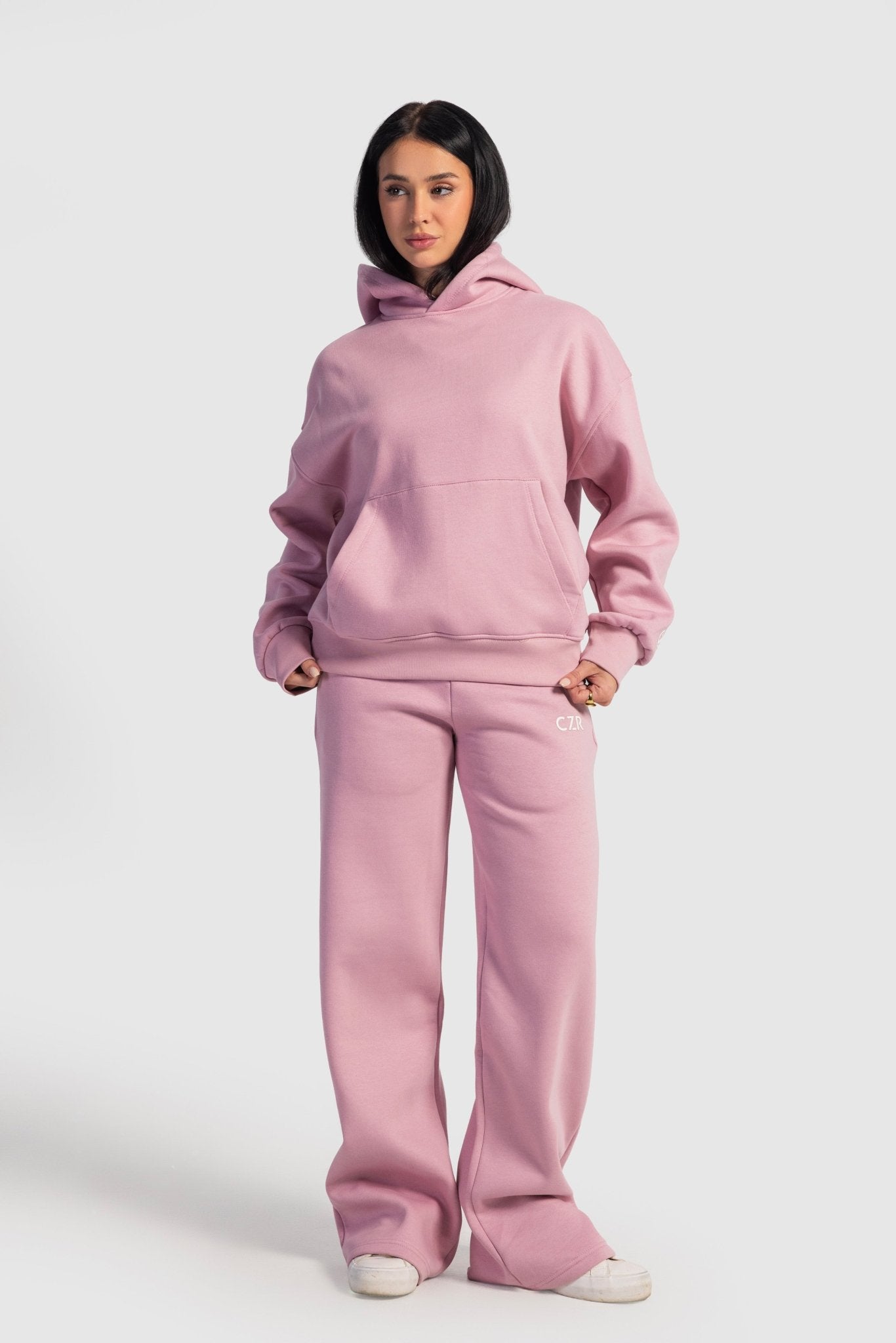 Wide-Leg Sweatpants In Soft Pink sweatpant CIZARO - Cizaro Jeans